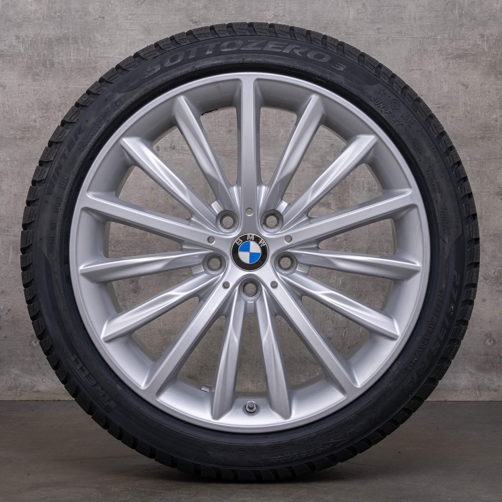 Original BMW Série 5 roues d'hiver 19 pouces G30 G31 jantes Sytling 633 6863419 6874439 argent