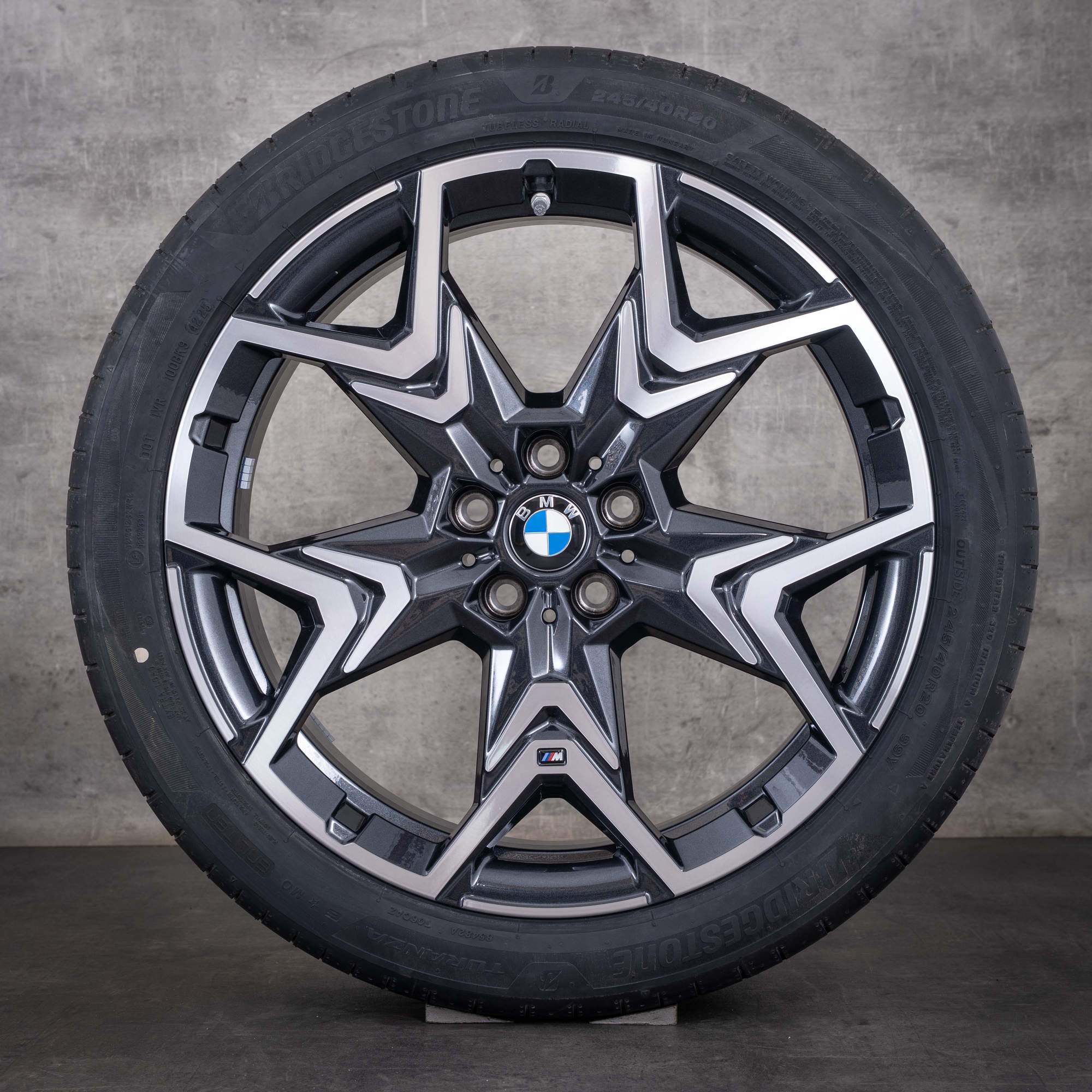 Original BMW X1 iX1 X2 iX2 Felgen 20 Zoll U11 U10 Sommerräder Styling 873 M 6898053 midnight grey glanzgedreht
