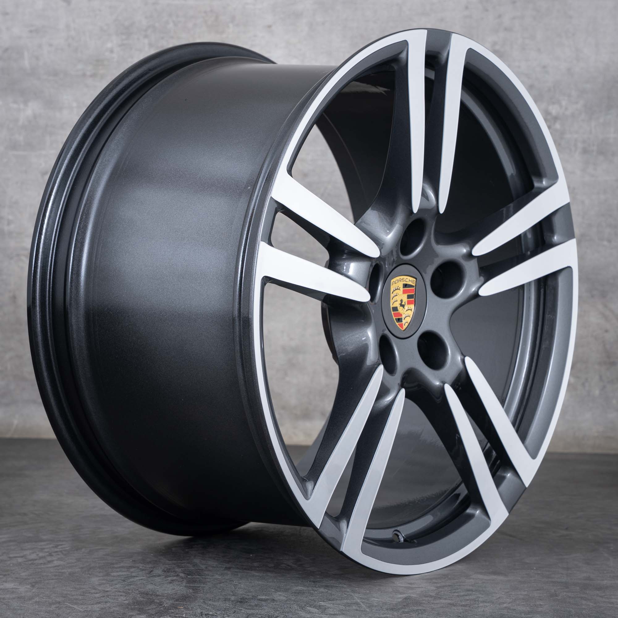 Oryginalna felga Porsche Panamera 970 20 cali nr kat 97036219201 911 Turbo II tytan diamond cut NOWA