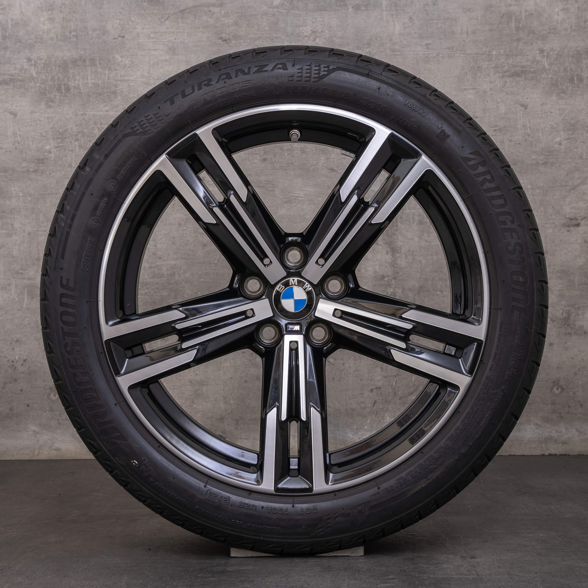 Jantes e pneus inverno originais BMW série 2 3 4 18 polegadas G20 G21 G22 G23 G42 jantes Syling 848 M 8746631 8746632 jet black glossy turned