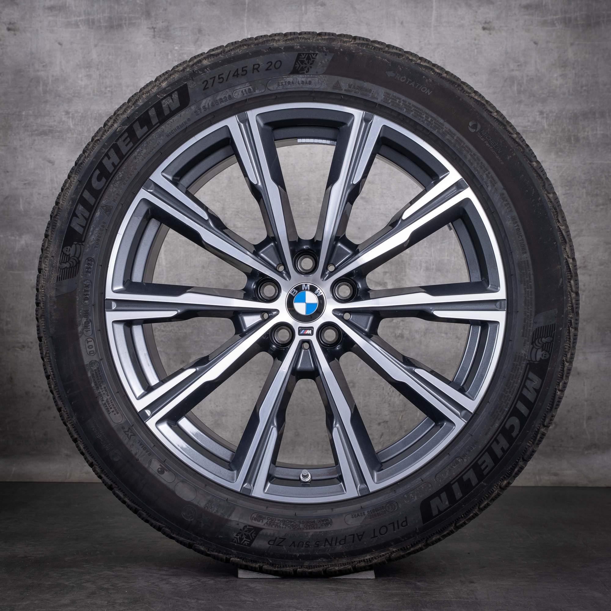 Ruote invernali originali BMW X5 X6 da 20 pollici G05 G06 modello Styling 740 M codice 8071996 colore Orbit Grey finitura diamantata