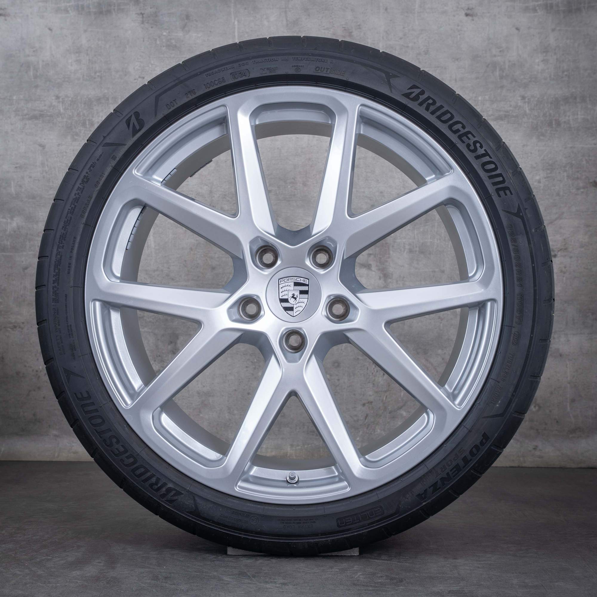 Original Porsche Panamera Felgen 21 Zoll 976 Sommerräder 976044660F Sport Design silber glanz
