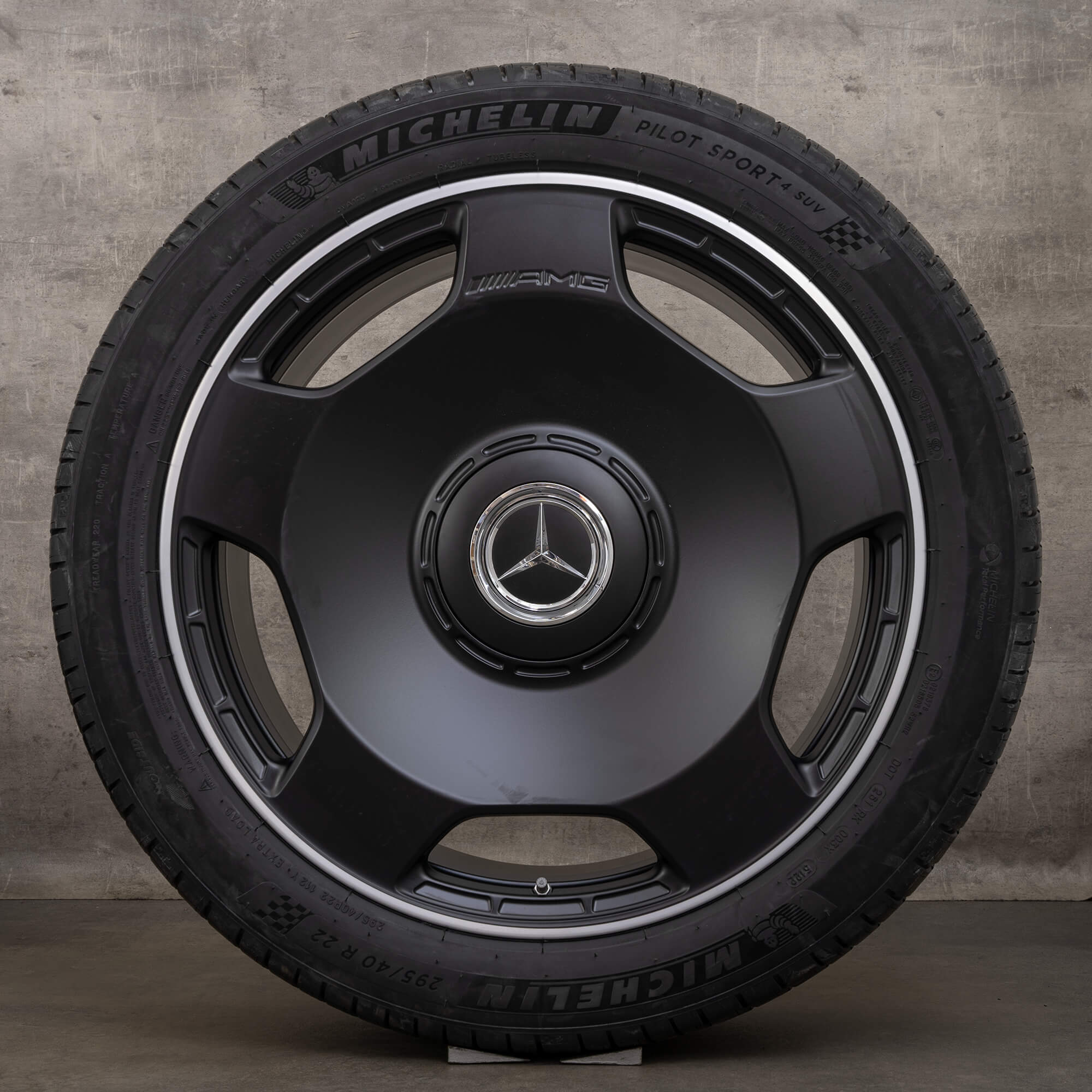OEM Mercedes Benz G-Class G63 AMG rims 22 inch W463 W465 summer wheels monoblock A4634014100 black matt glossy turned NEW