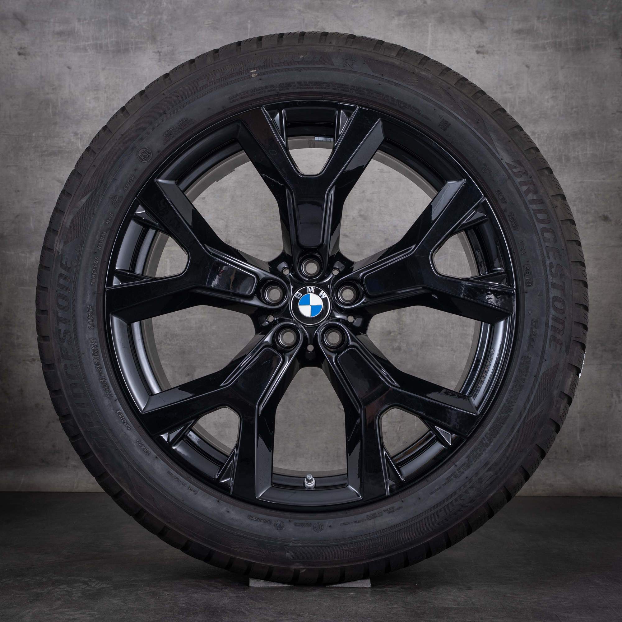 Alkuperäiset BMW X7 -talvirenkaat, 21 tuumaa, G07-vanteet, malli 752, 6885461, kiiltävä musta