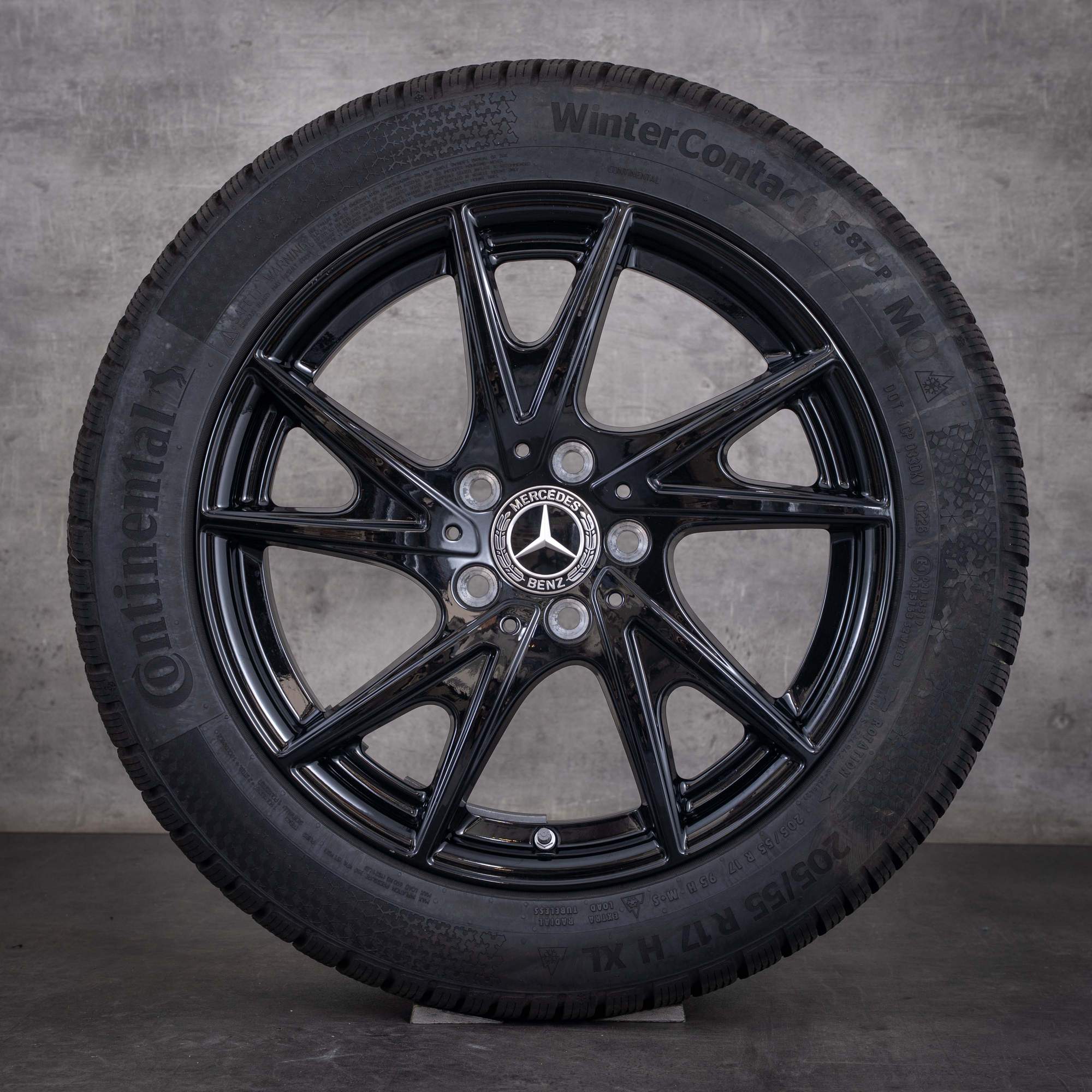 OEM Mercedes-Benz CLA EQ AMG winter wheels 17inch X174 C174 rims A1744010000 A1744014600 Gloss Black - wheel 2 of 4
