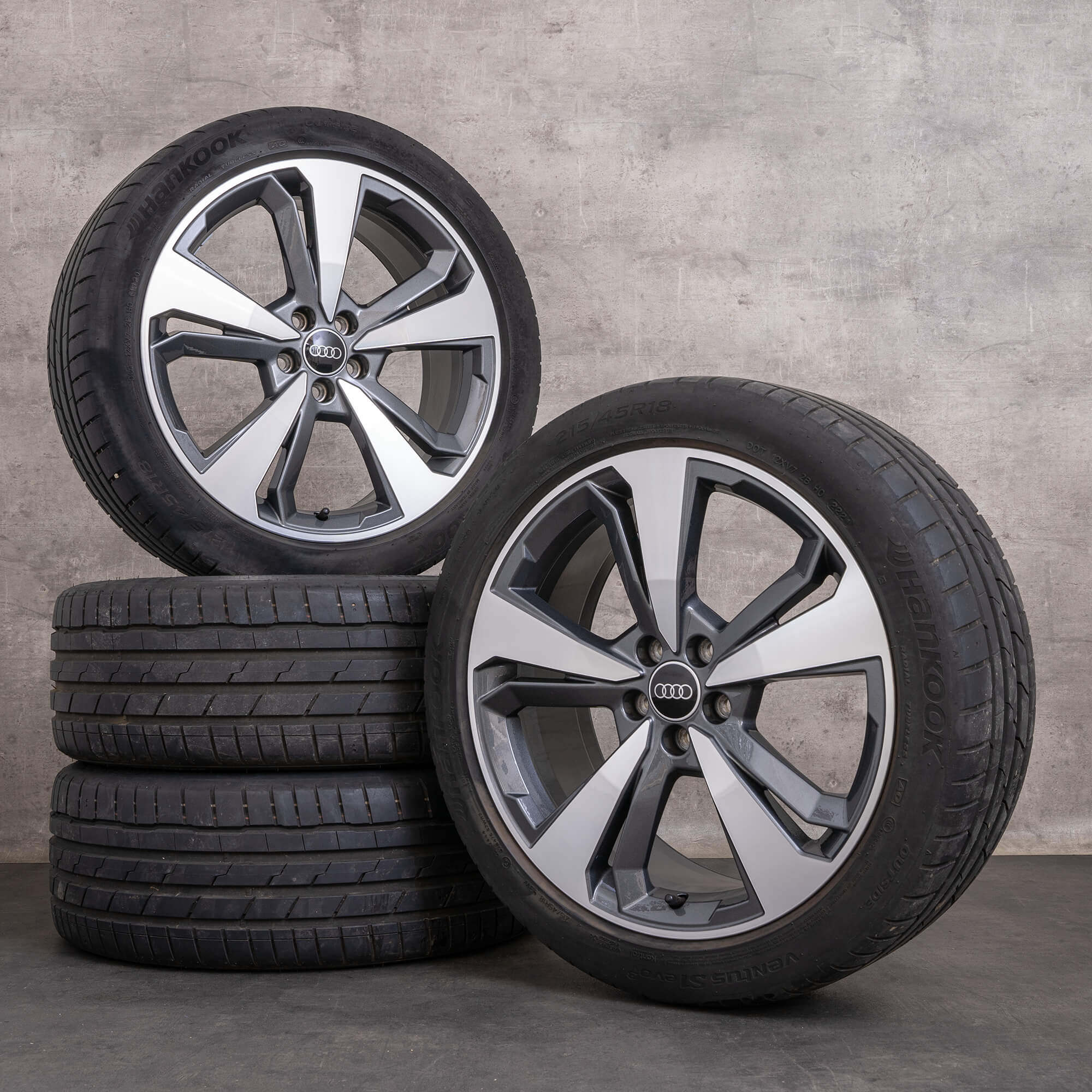 OEM Audi A1 rims 18 inch citycarver summer wheels 82A601025T titanium polished