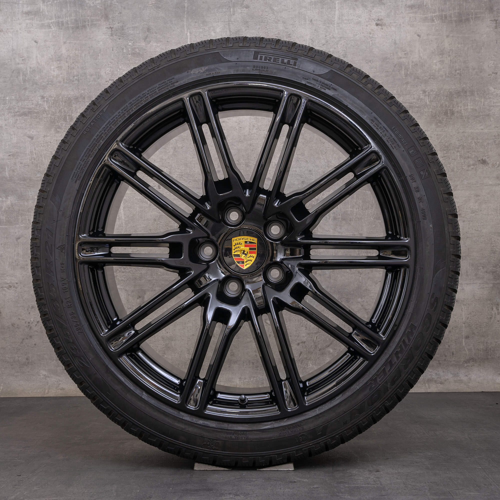 Original Porsche Cayenne Winterräder 21 Zoll 958 Felgen 7P5601025L schwarz glanz