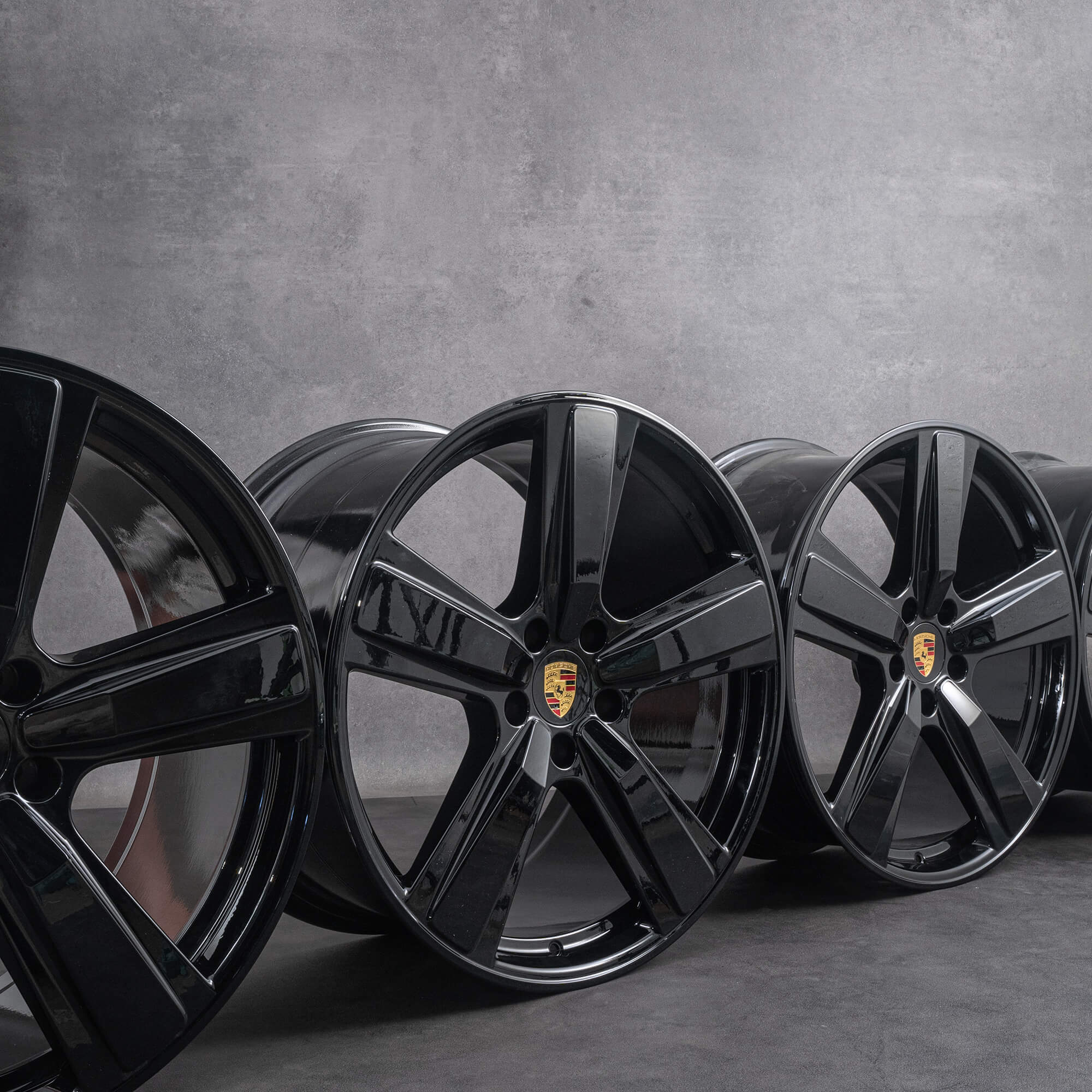 Prosche Rims OEM Porsche Cayenne Coupe Rims 9YA II 22 inch Black High Gloss 041 New