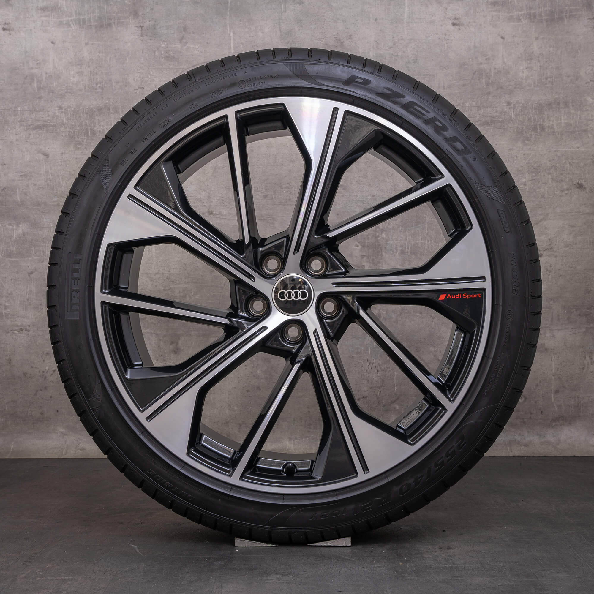 Oryginał Audi Q5 SQ5 felgi 21 cali FY koła letnie 80A601025BQ czarne polerowane toczone