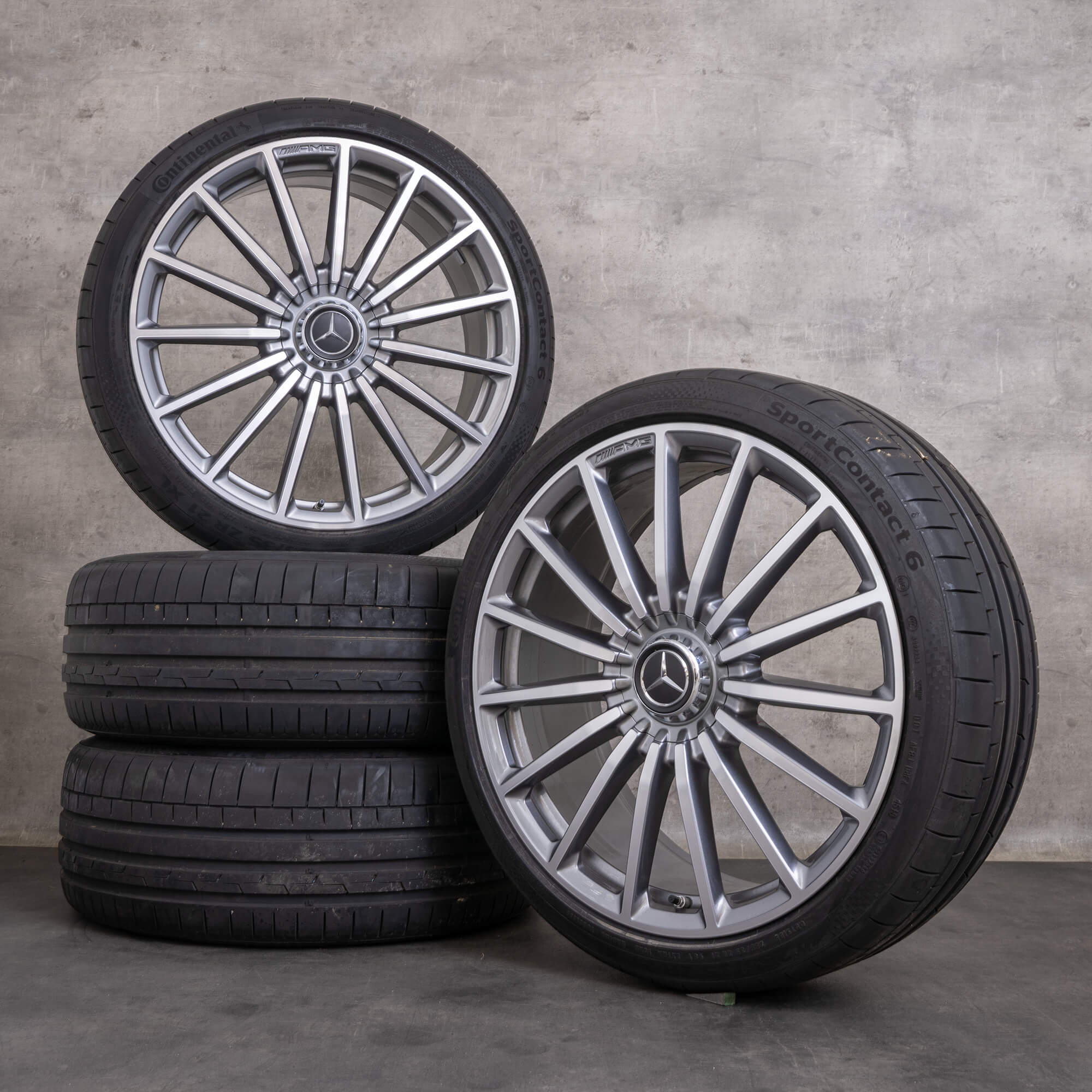 Originale Mercedes Benz GLA GLB 35 45 AMG fælge 21 tommer X247 H247 sommerhjul A2474012200 himalaya grey glossy turned