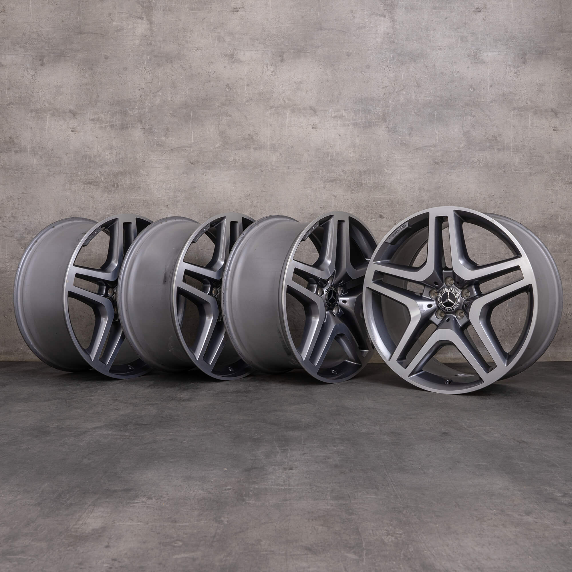 Llantas originales Mercedes Benz GL GLS AMG 21 pulgadas W166 X166 A1664012502 gris himalaya torneado brillante