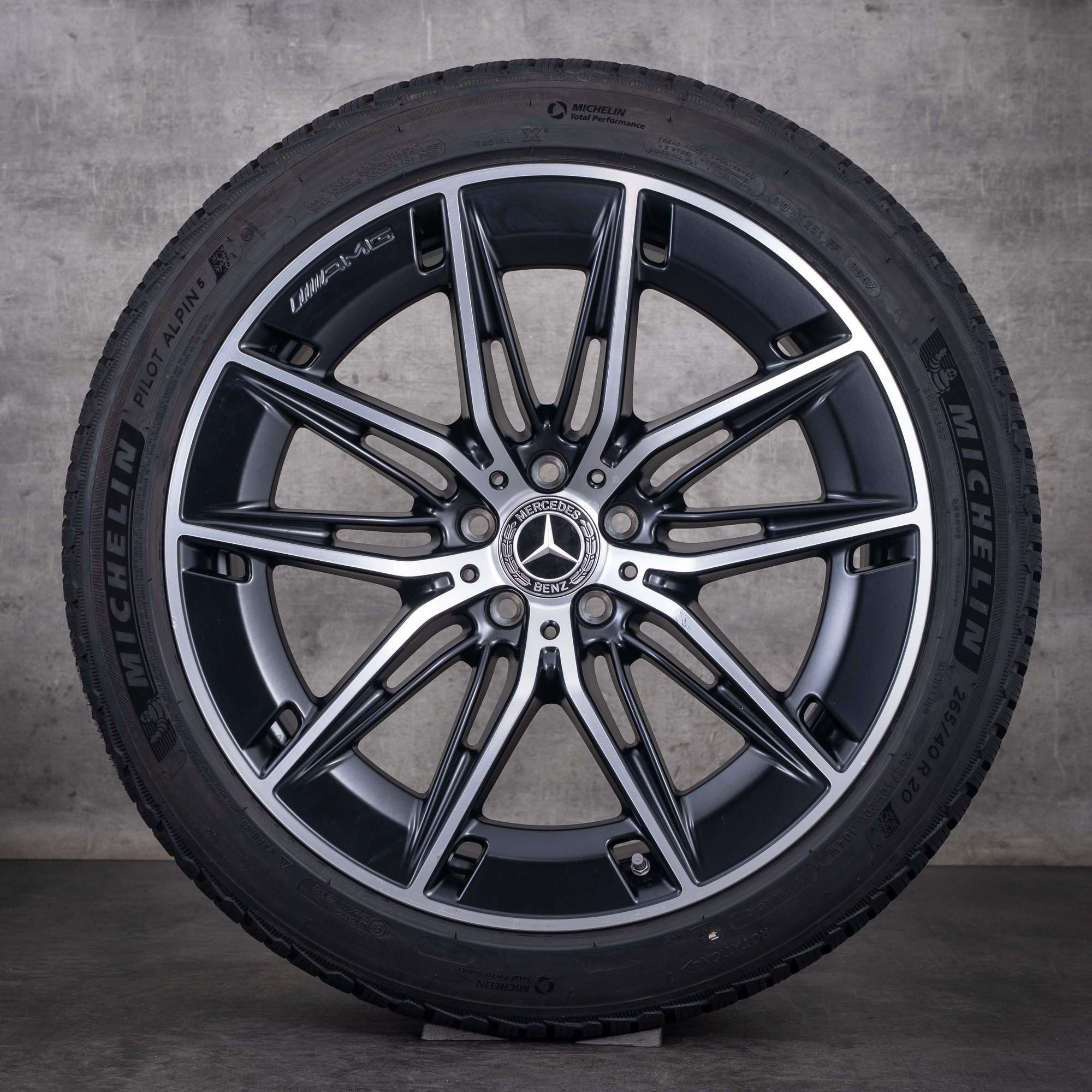 Original Mercedes Benz E-Klasse E53 AMG Winterräder 20 Zoll W214 S214 Felgen A2144011100 A2144011200 schwarz matt glanzgedreht