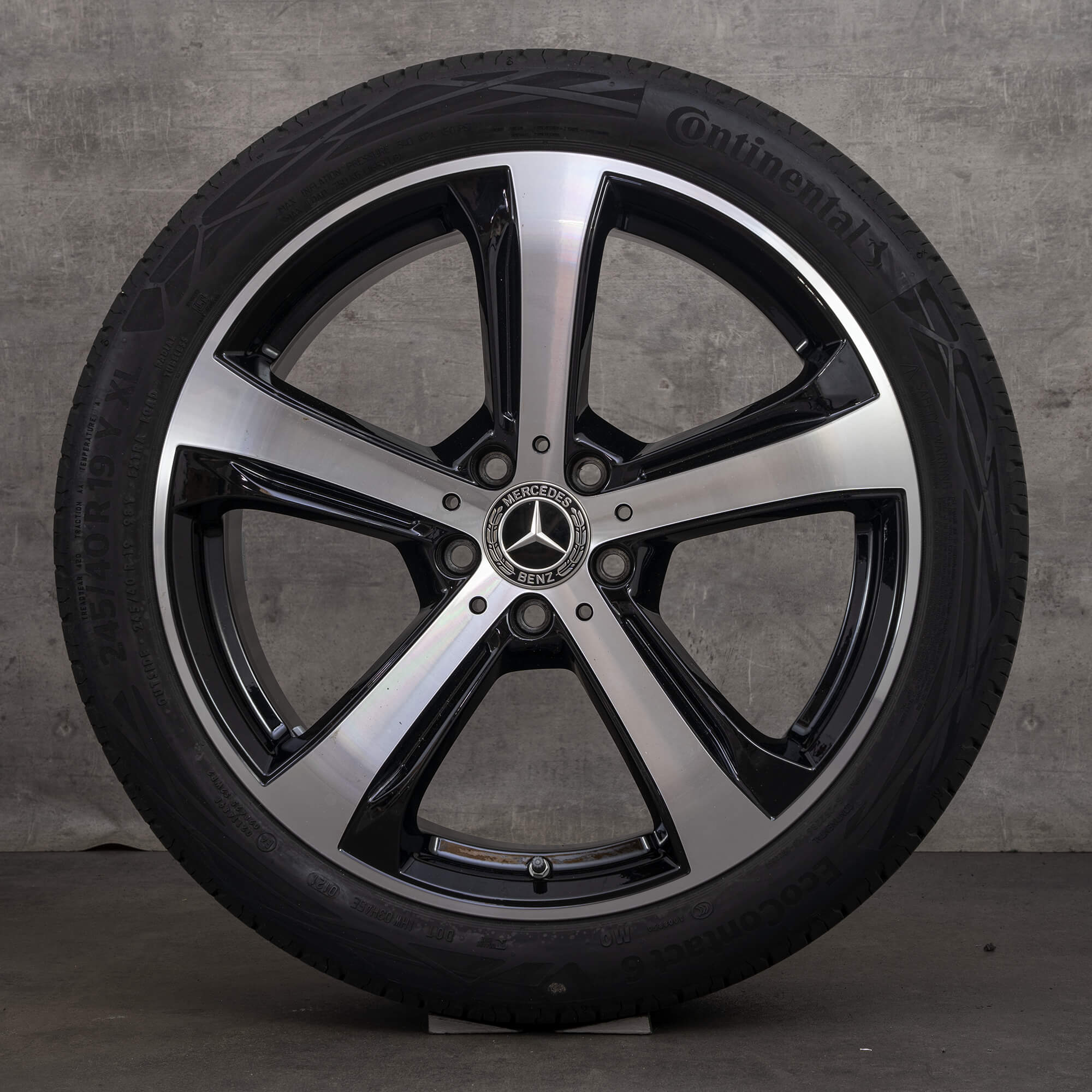 Orijinal Mercedes Benz C Sınıfı jantlar 19 inç X206 All-Terrain yaz lastikleri A2064015800 siyah parlak tornalı YENİ