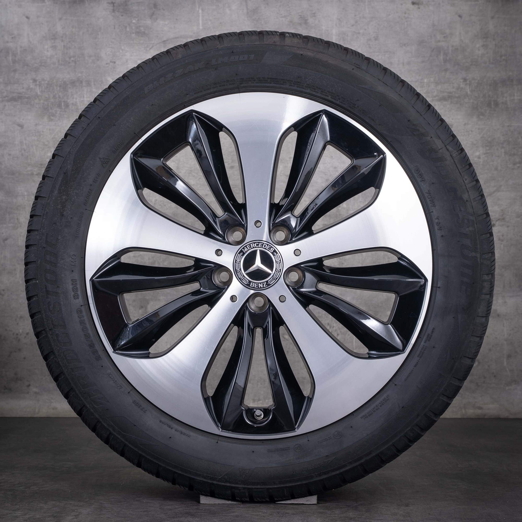 Original Mercedes-Benz GLA GLB anvelope de iarnă de 19 inci H247 X247 cod A2474013600 jante din aluminiu negre diamantate