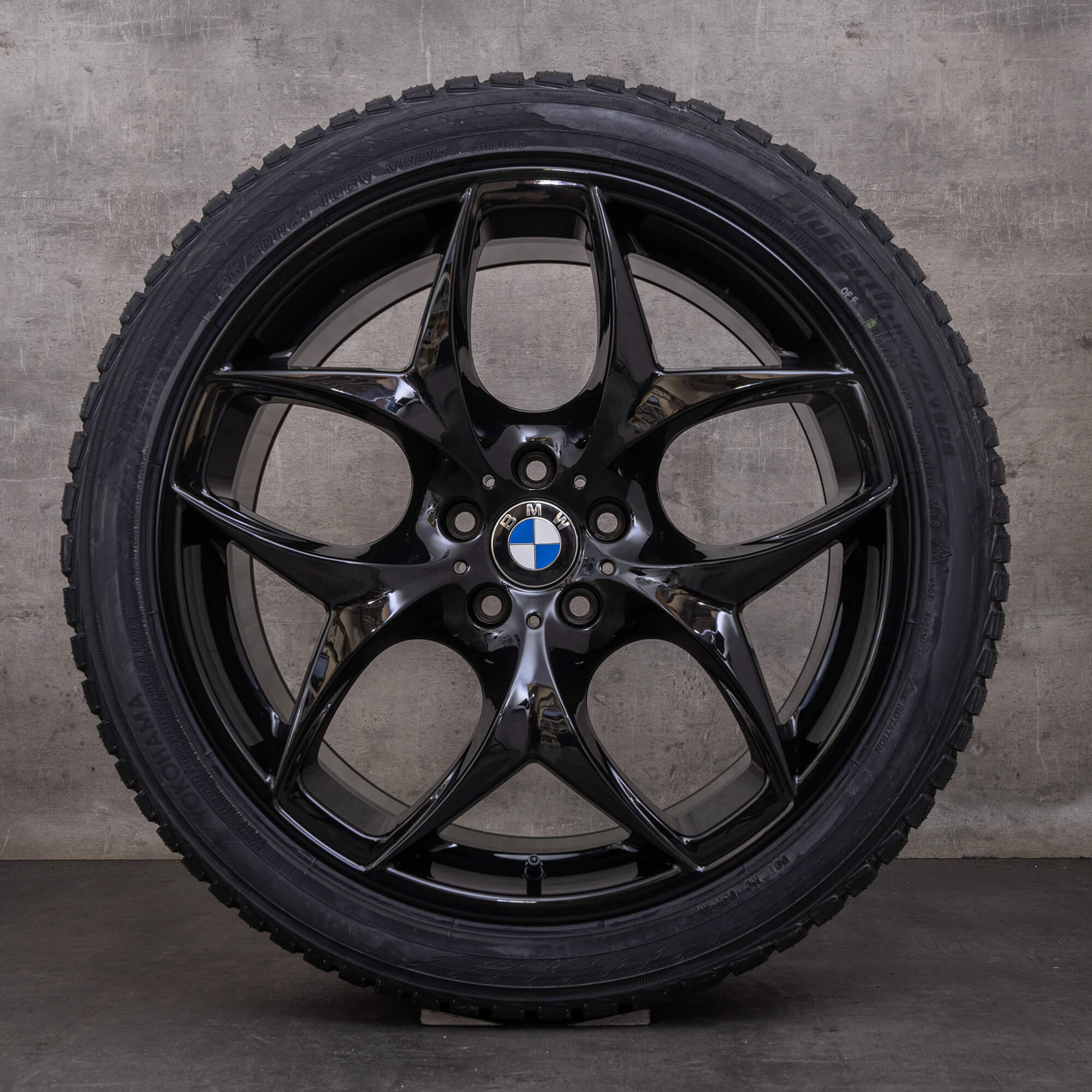 OEM BMW X5 X6 Rims 21 inch E71 E72 Summer wheels Styling 215 6772252 6782835 black glossy