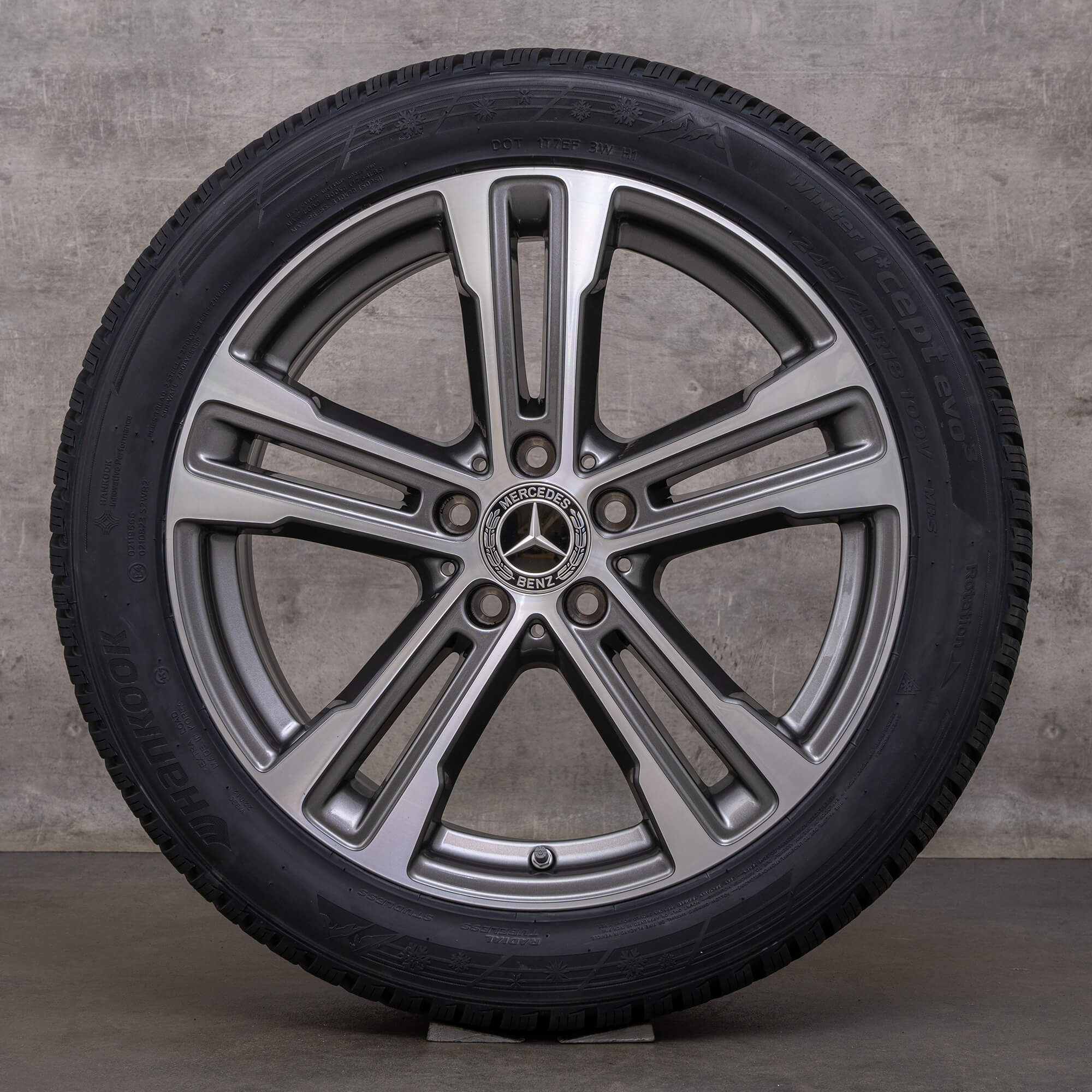 Original Mercedes Benz E-Klasse AMG Winterräder 18 Zoll W213 S213 C238 A238 A2134015700 himalaya grey glanzgedreht NEU
