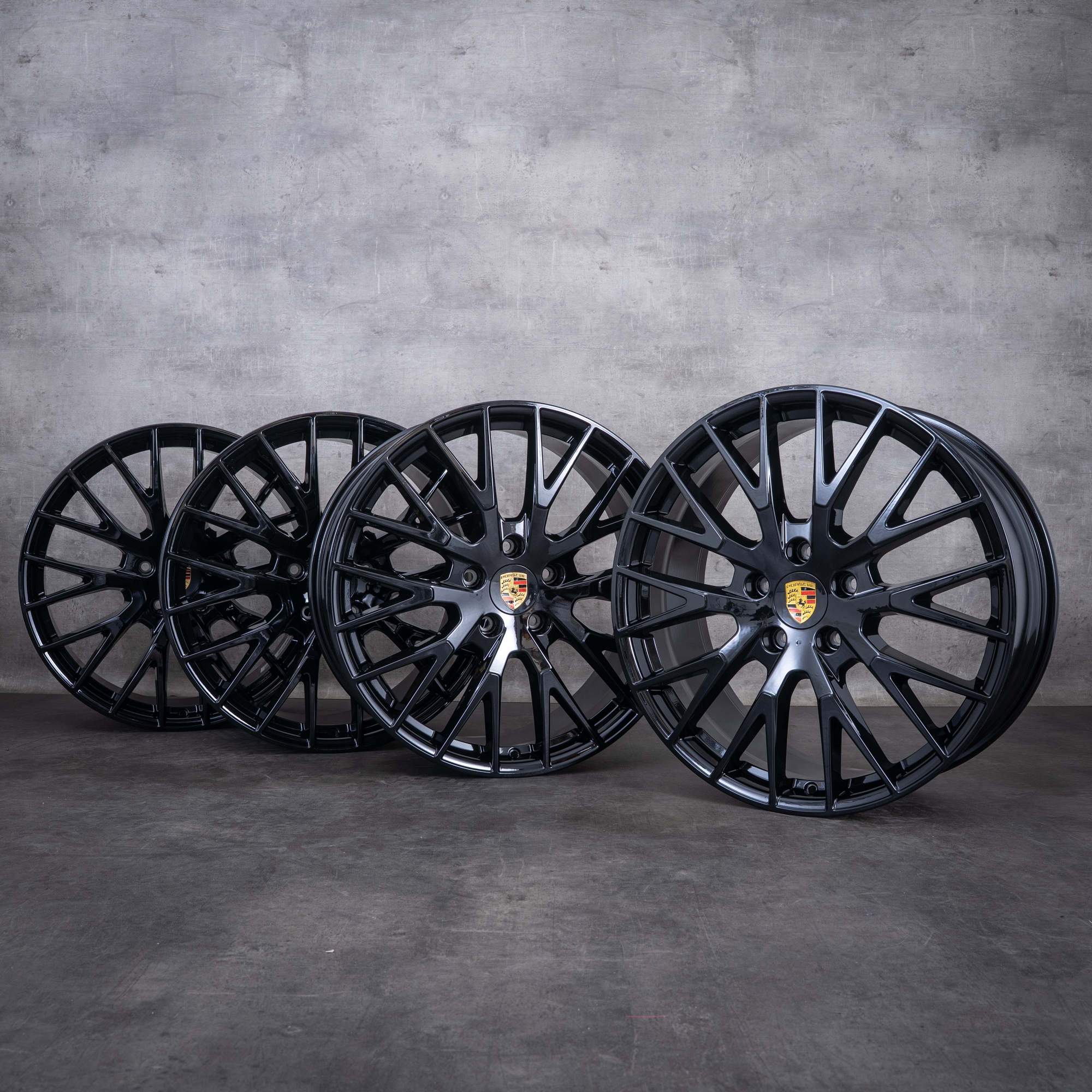 Original Porsche Panamera 976 Felgen 21 Zoll G3 Exclusive Design 976601025AA 976698025E schwarz glanz