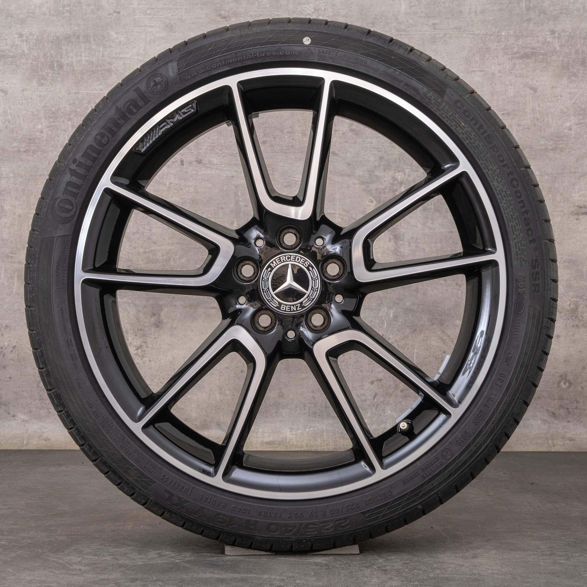 Llantas originales Mercedes Benz Clase C AMG 19 pulgadas W205 S205 C205 A205 ruedas de verano A2054012200 A2054012300 negro pulido torneado