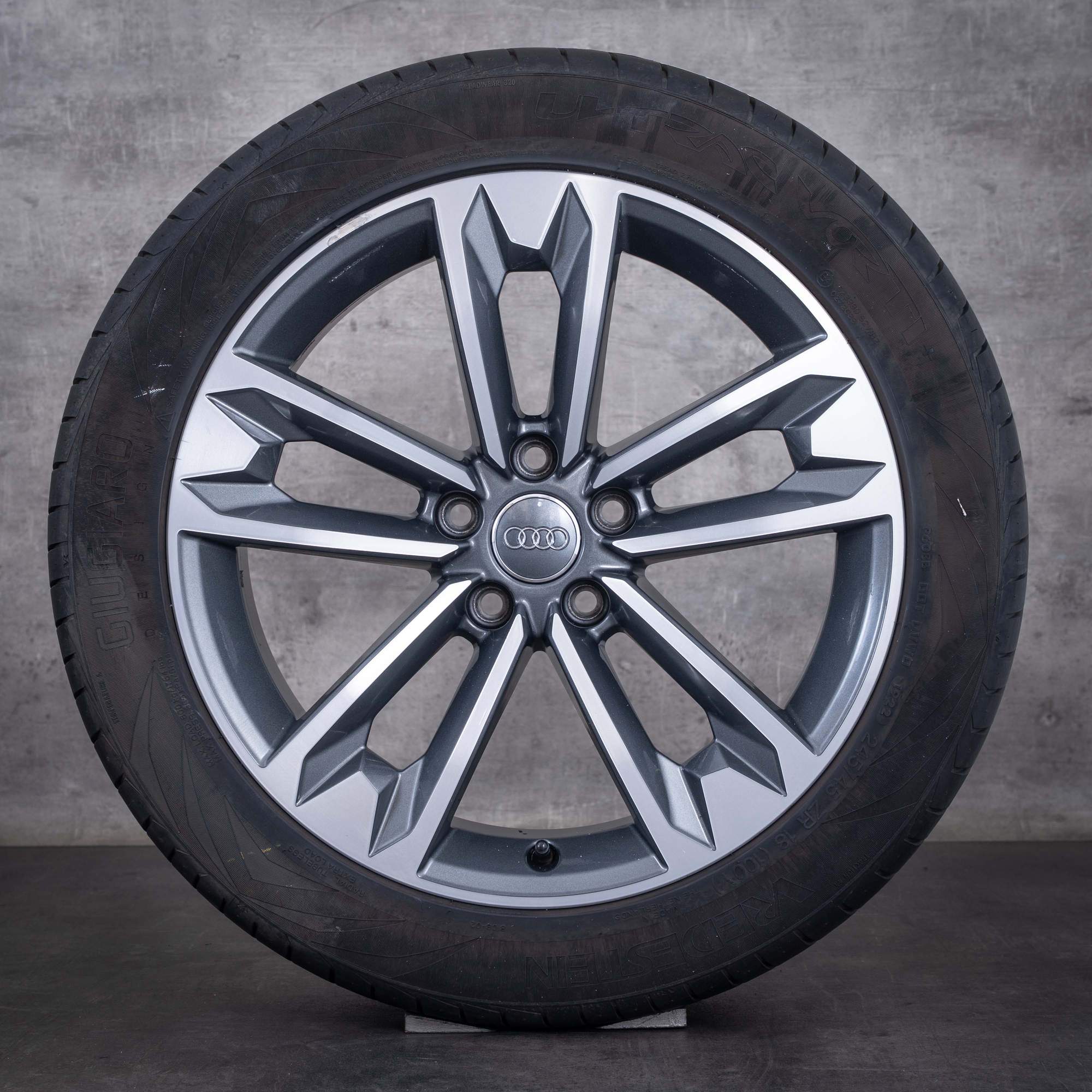 OEM Audi A4 18inch 8W B9 Allroad summer wheels 8W9601025C titanium front diamond cut - wheel 2 of 4