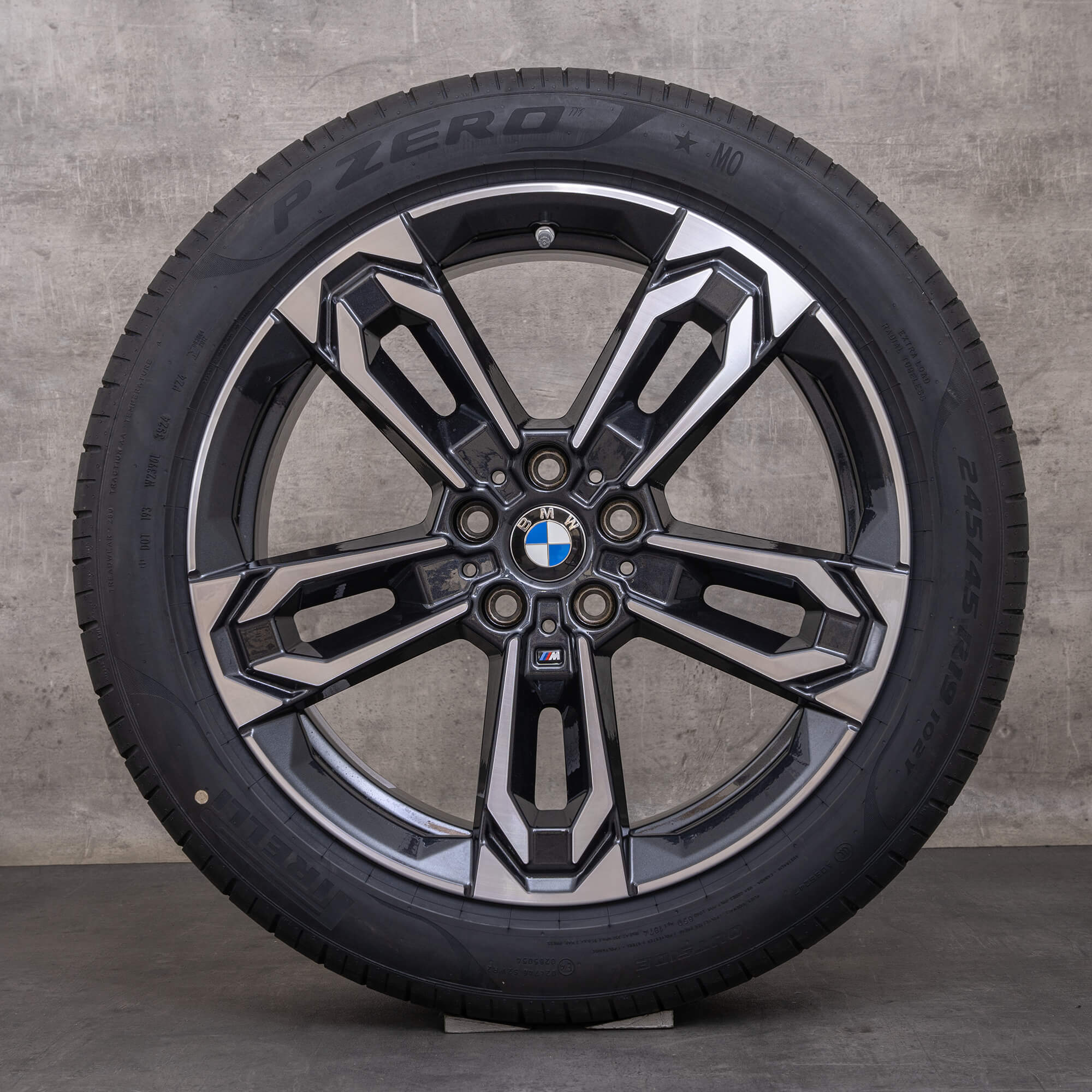 Originale BMW X1 iX1 X2 vinterhjul 19 tommer U10 U11 fælge styling 871 M 5A1E230 orbit grey glossy turned NEW - hjul 3 af 4