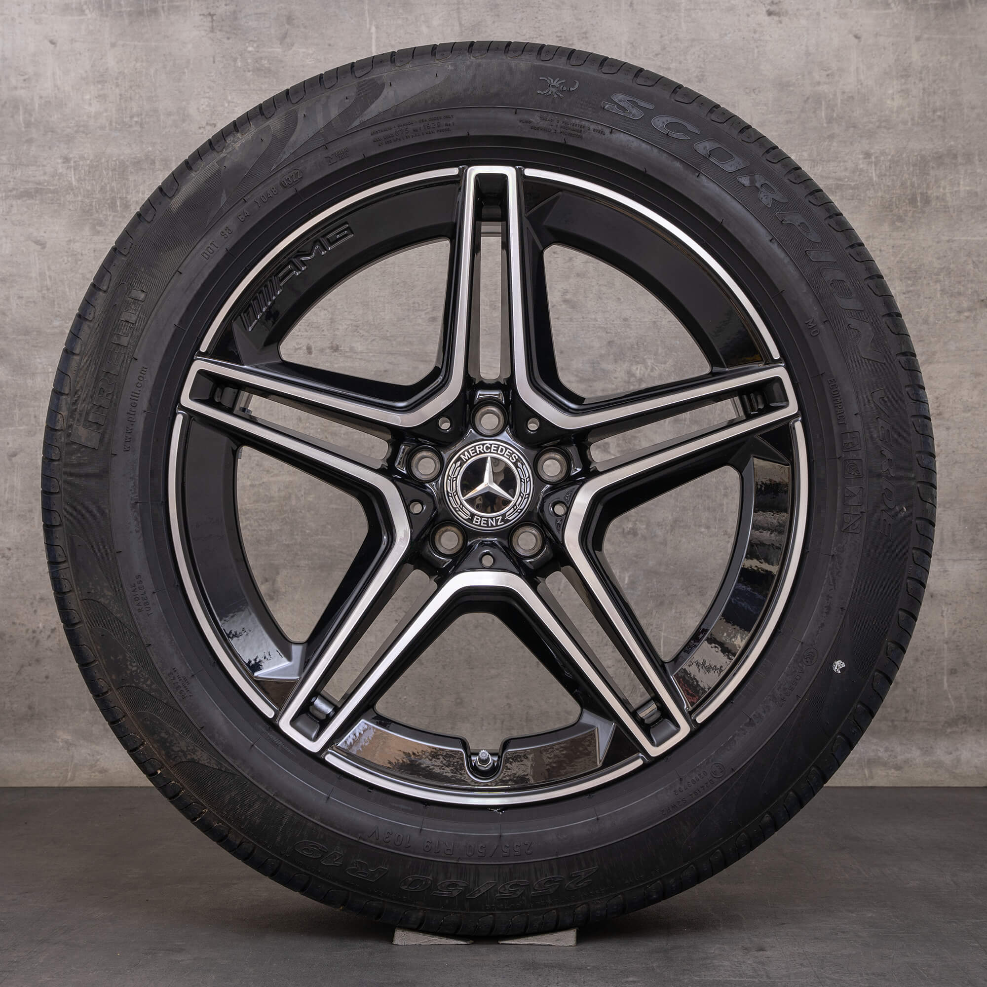 Originale Mercedes Benz GLC & 43 AMG fælge 19 tommer C253 sommerhjul A2534015300 A2534015400 sort højglans drejet