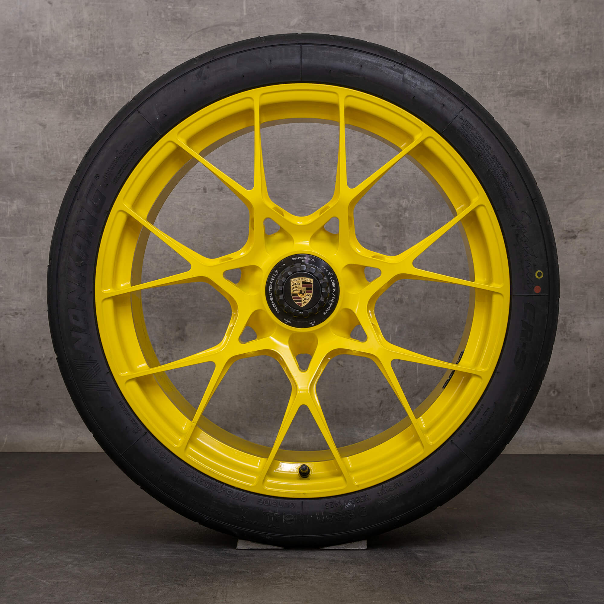 Original Porsche 911 Sommerräder 992 GT3 RS Felgen 20 21 Zoll Felgen 9GT601025AF 9GT601025AH gelb