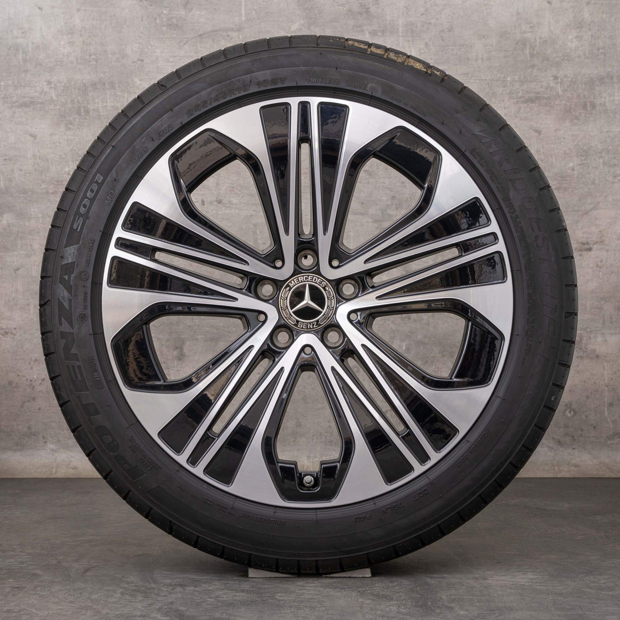 Jante originale Mercedes Benz E-Class 19 inch W214 S214 Anvelope de vară A2144012300 negru Lucios
