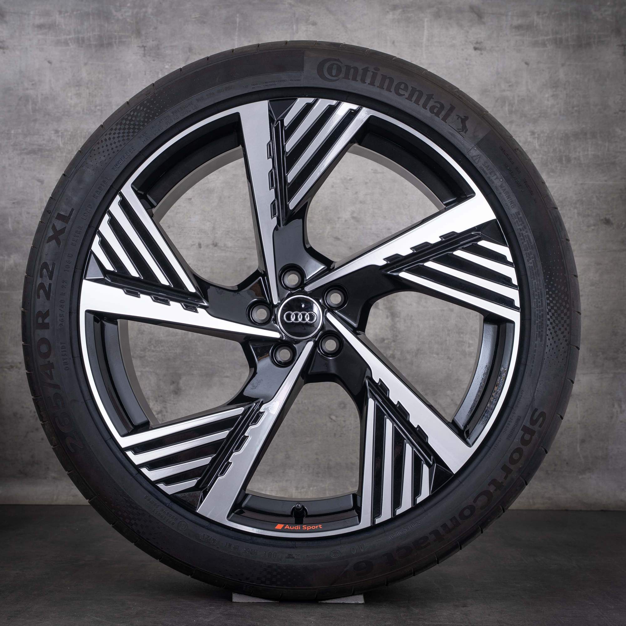 Original Audi Q8 e-tron Felgen 22 Zoll GEN GEA & Sportback Sommerräder 4KE601025B schwarz glanzgedreht