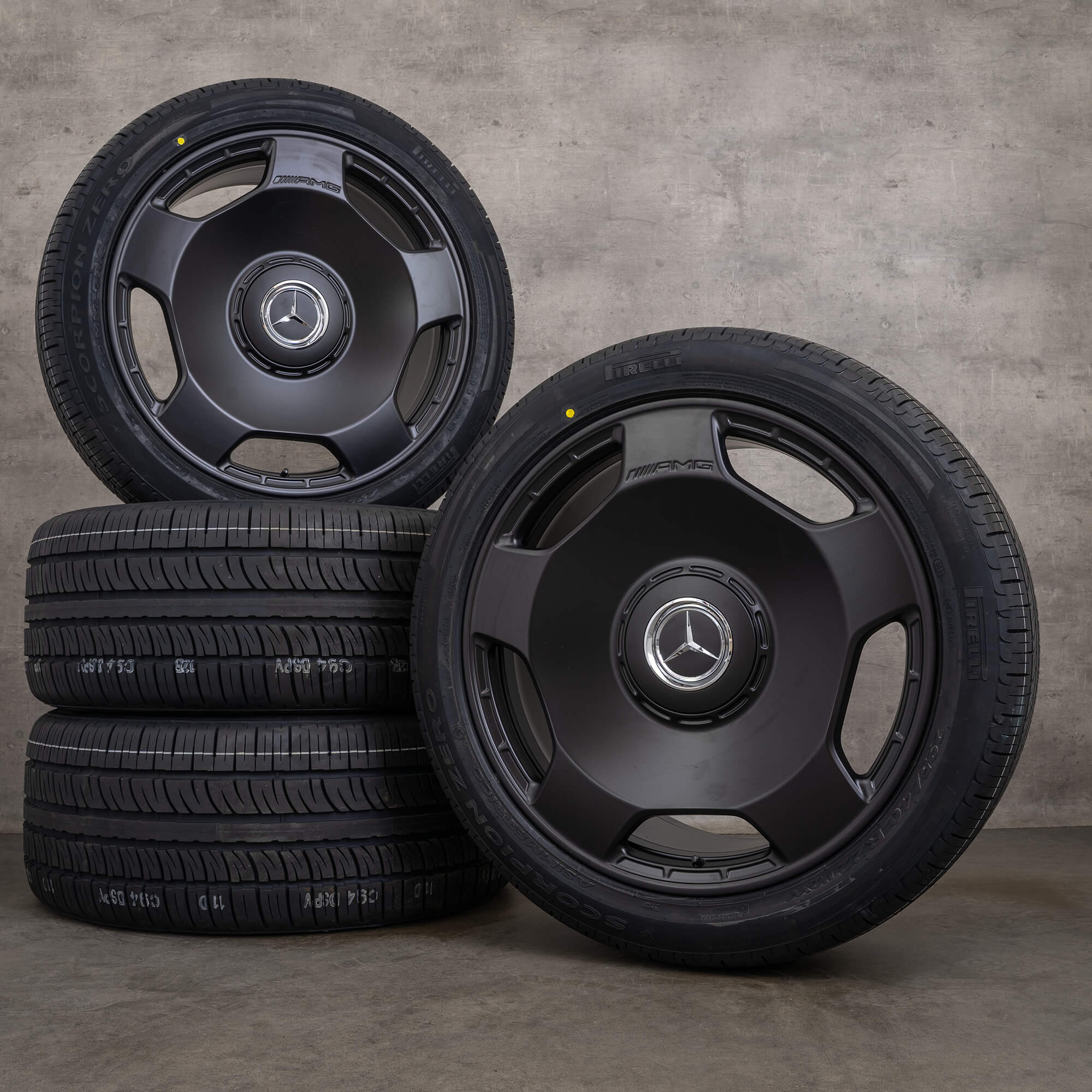 OEM Mercedes Benz G-Class G63 AMG wheels 22 inch W463 W465 summer monoblock A4634014100 black matt NEW
