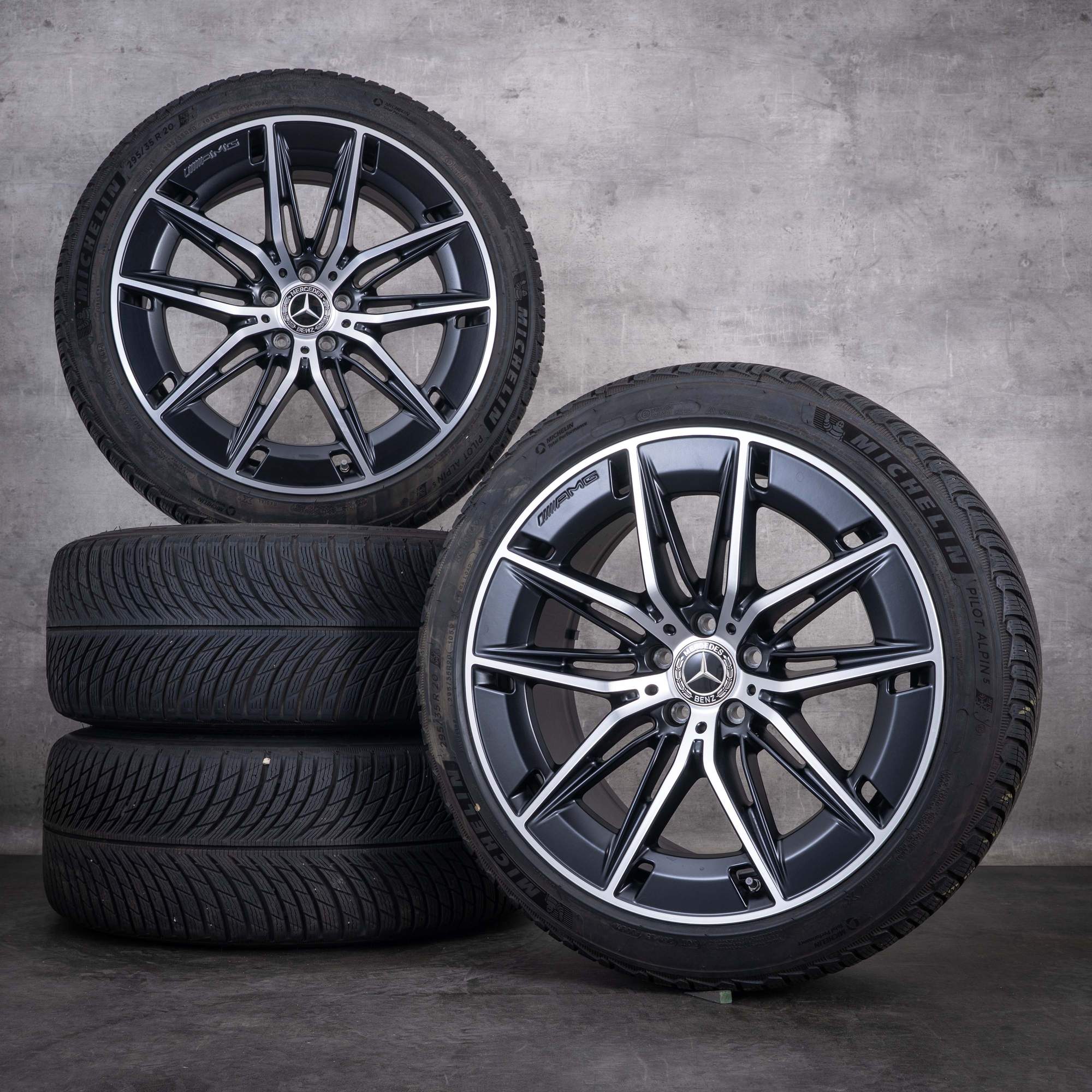 Original Mercedes Benz E-Klasse E53 AMG Hybrid  Winterräder 20 Zoll W214 S214 Felgen A2144011100 A2144011200 schwarz glanz glanzgedreht