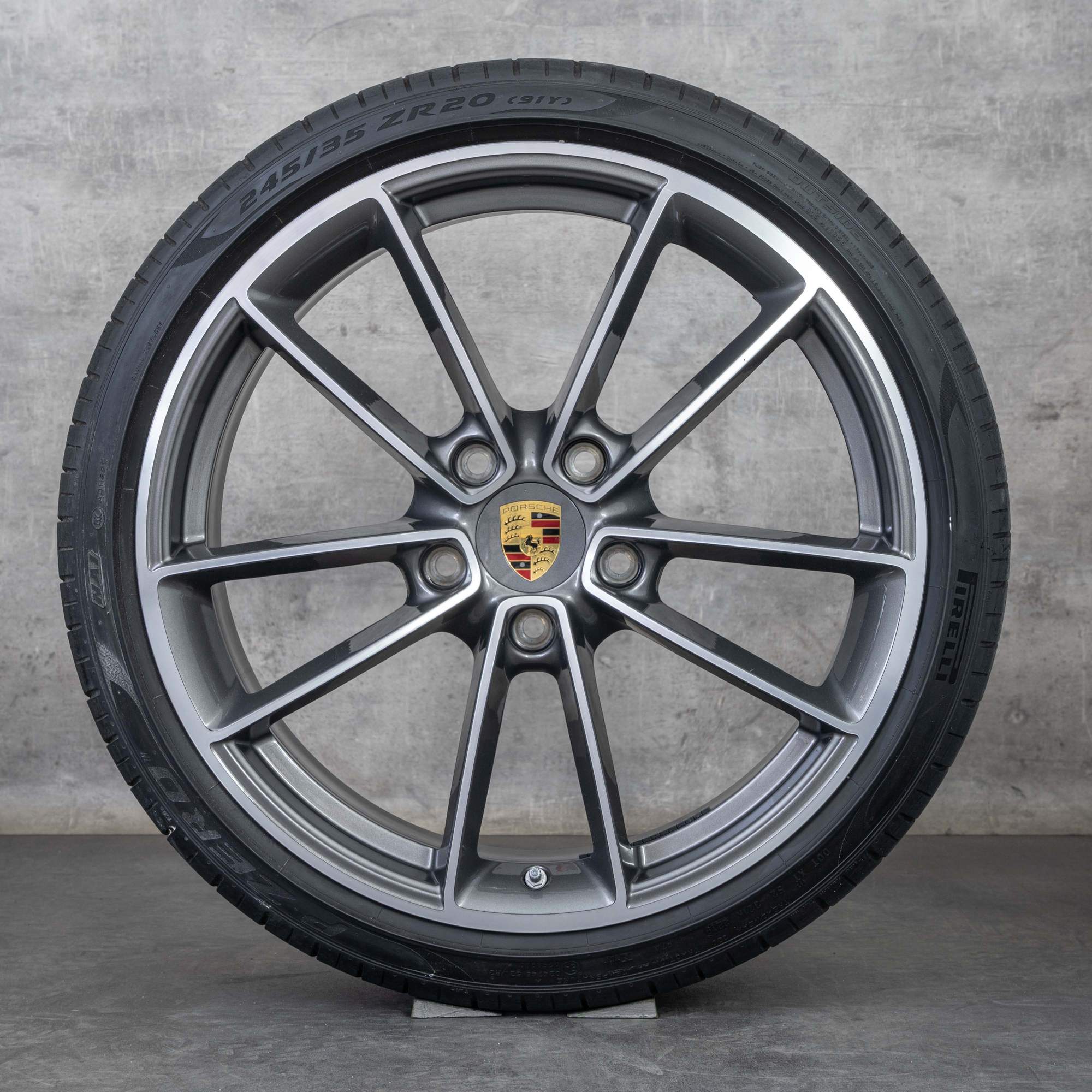 Alkuperäiset Porsche 992 I vanteet 20 21 tuuman kesäpyörät 992044661K Carrera Classic titaani kiillotettu