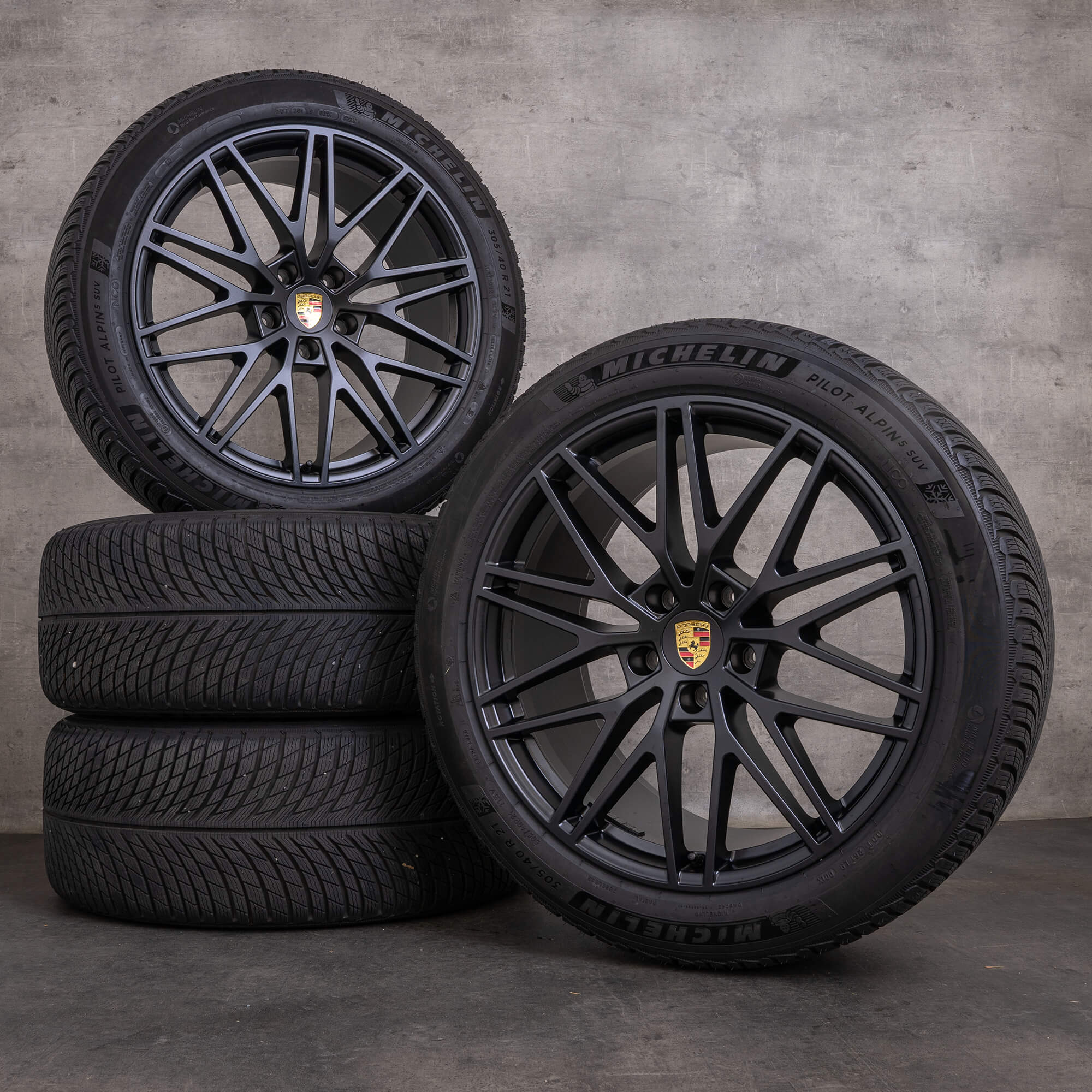 Original Porsche Cayenne Winterräder 21 Zoll 9YA II RS Spyder Felgen 9Y0601025CD 9Y0601025CE schwarz matt NEU