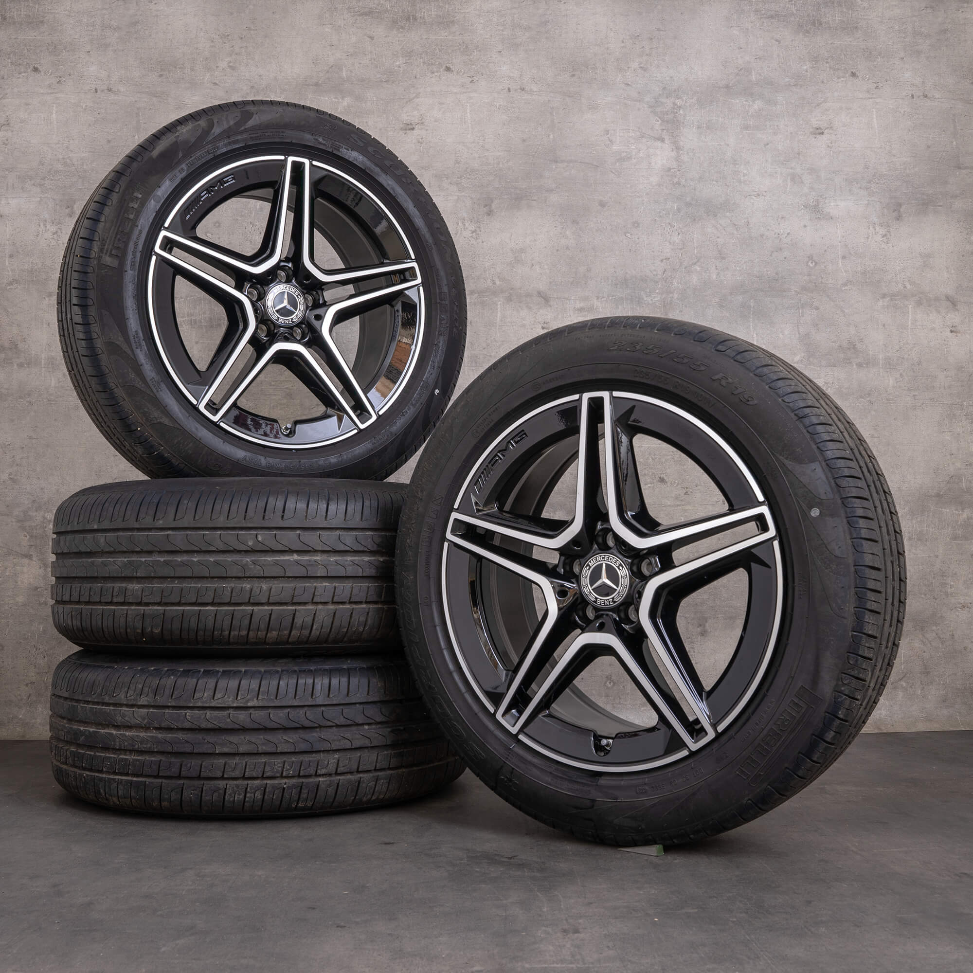 Genuine Mercedes Benz GLC & 43 AMG cerchi 19 pollici C253 ruote estive A2534015300 A2534015400 nero lucido tornito