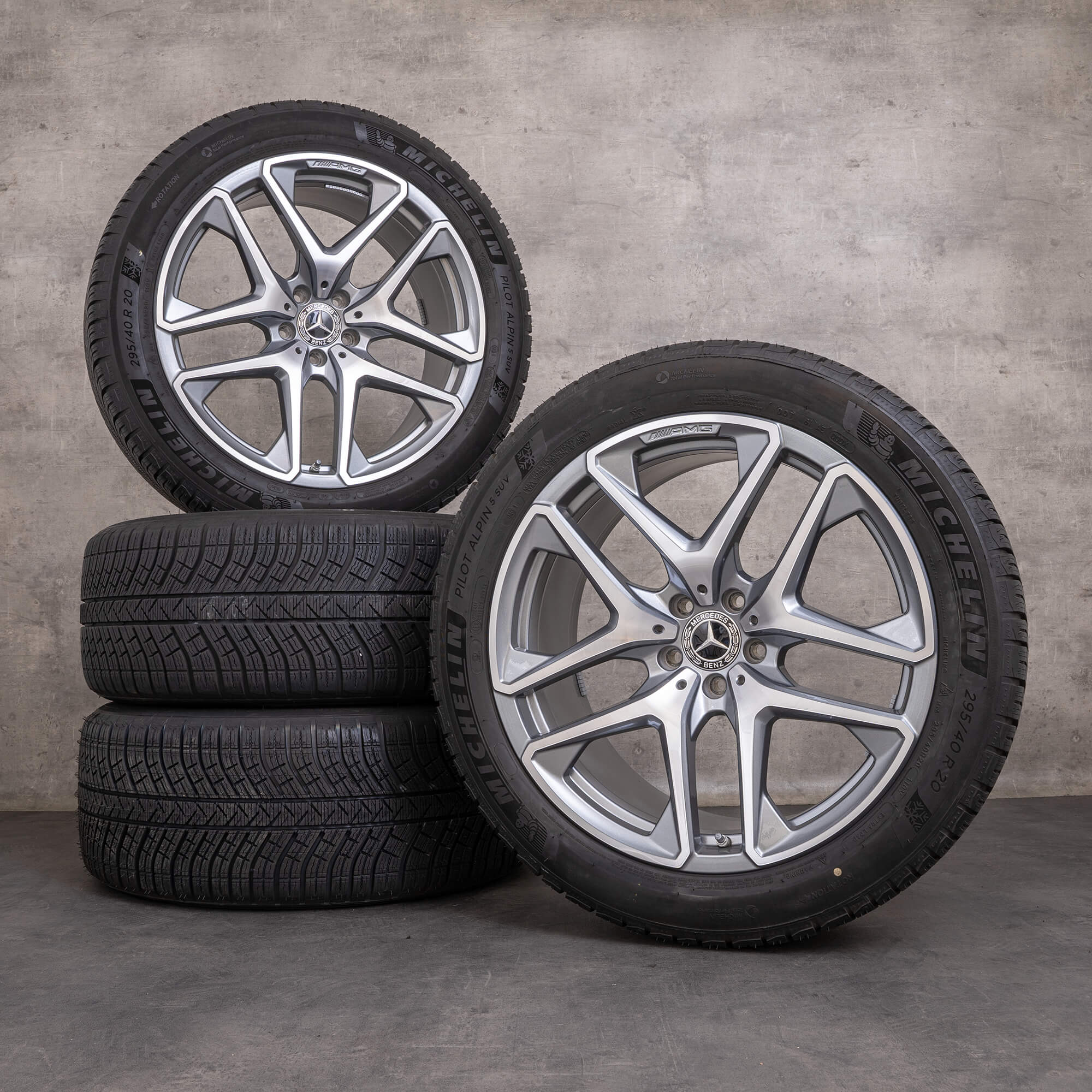 Originele Mercedes Benz GLC 63 & S AMG winter velgen 20 inch X253 C253 7mm A2534013600 A2534013700 himalaya grijs glanzend gedraaid