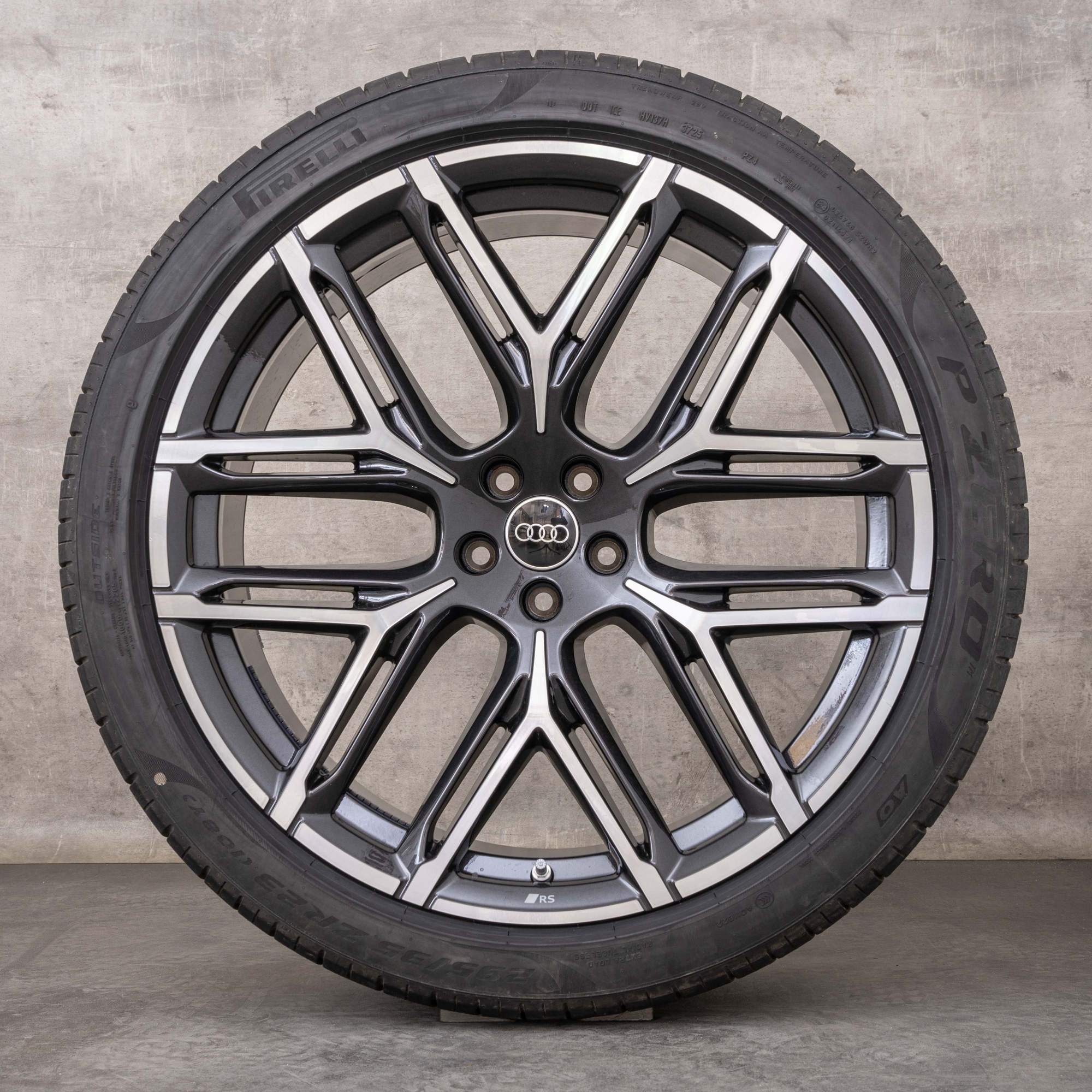 OEM Audi RS Q8 rims 23 inch 4M8 summer wheels 4M8601025BJ granite polisched