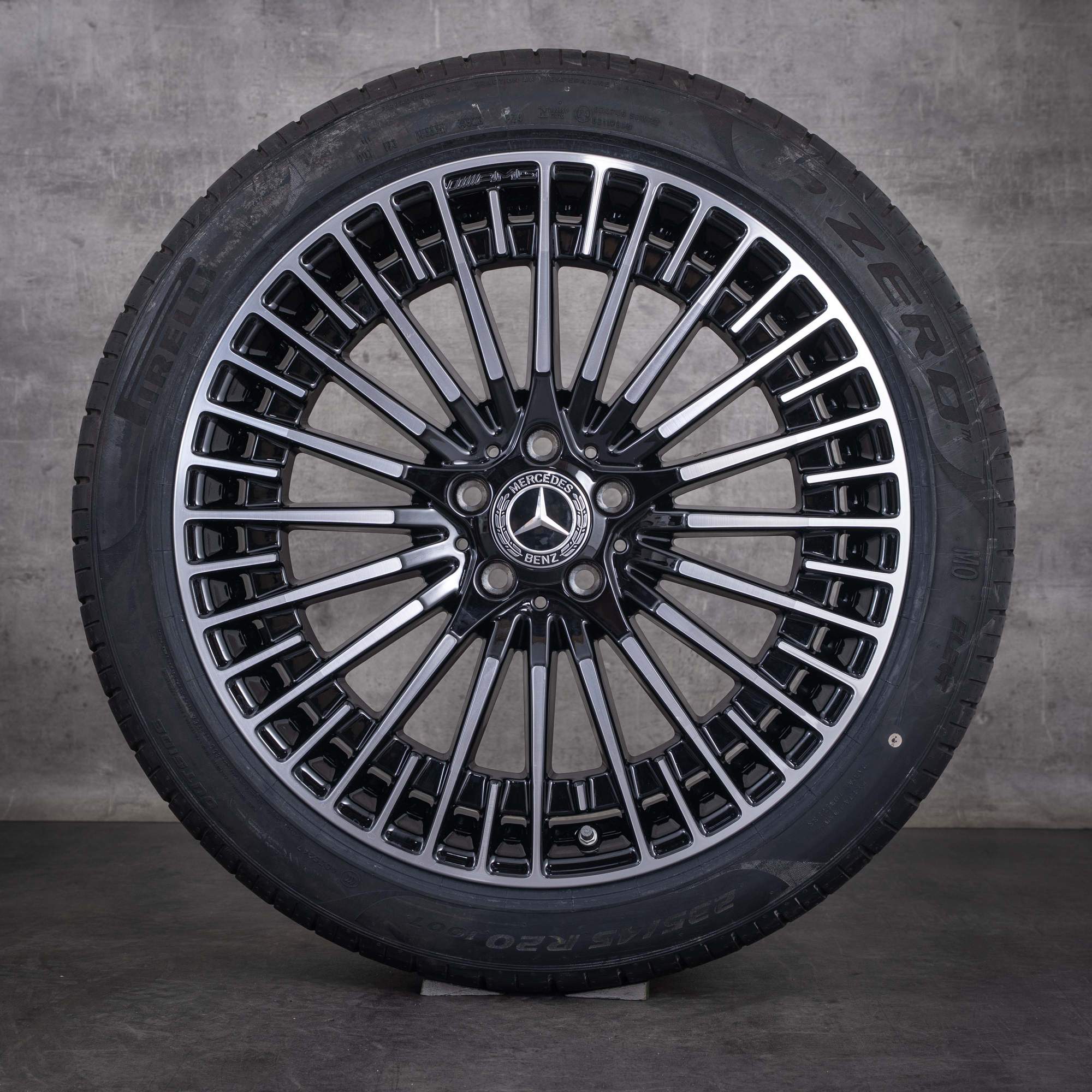 OEM Mercedes-Benz EQA EQB AMG 20inch H243 x 243 rims with summer tyres A2434010600 Black Front diamond cut - wheel 2 of 4