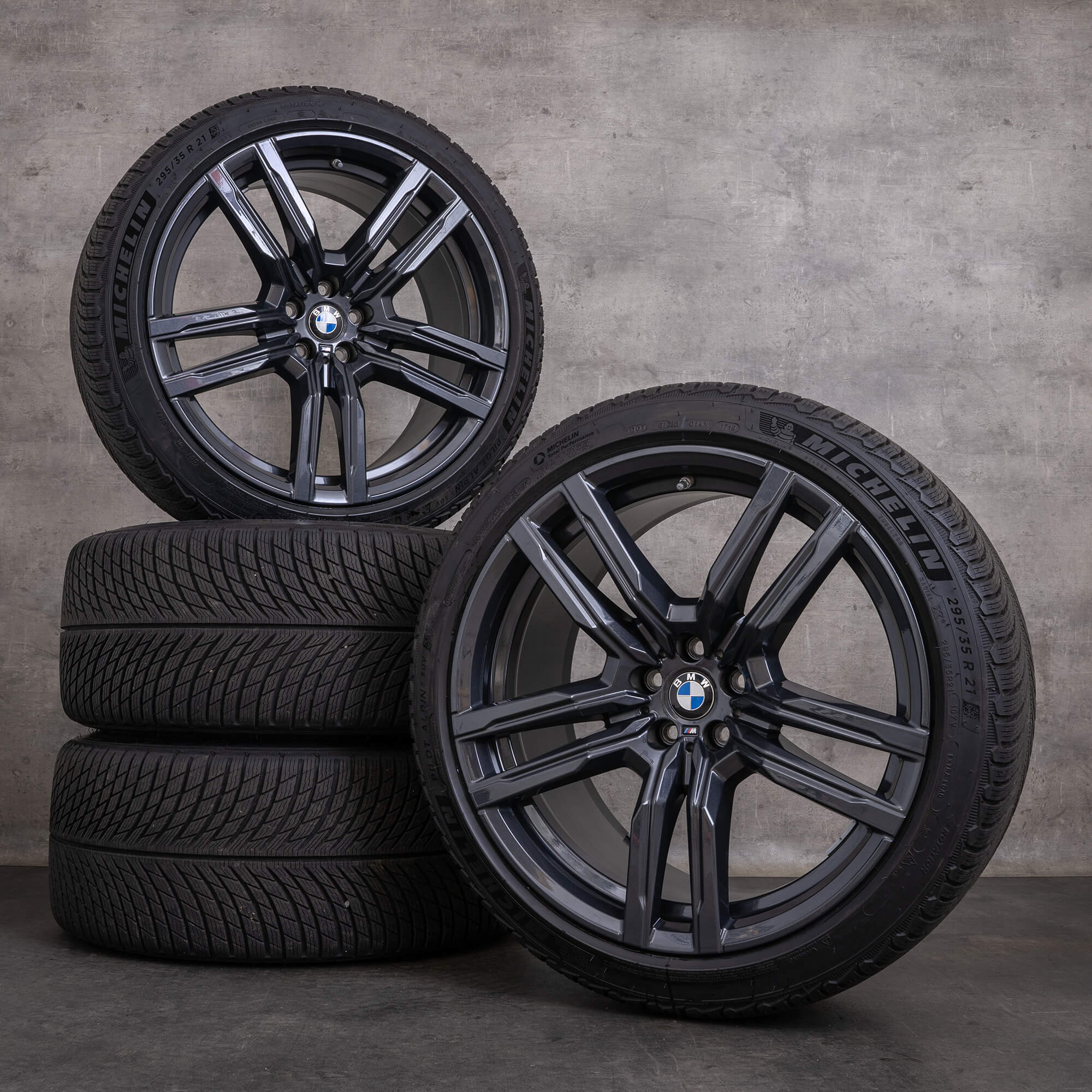 Jantes e pneus inverno originais BMW X5M X6M 21 polegadas F95 F96 jantes 8090794 8090795 Styling 808 M orbit grey gloss