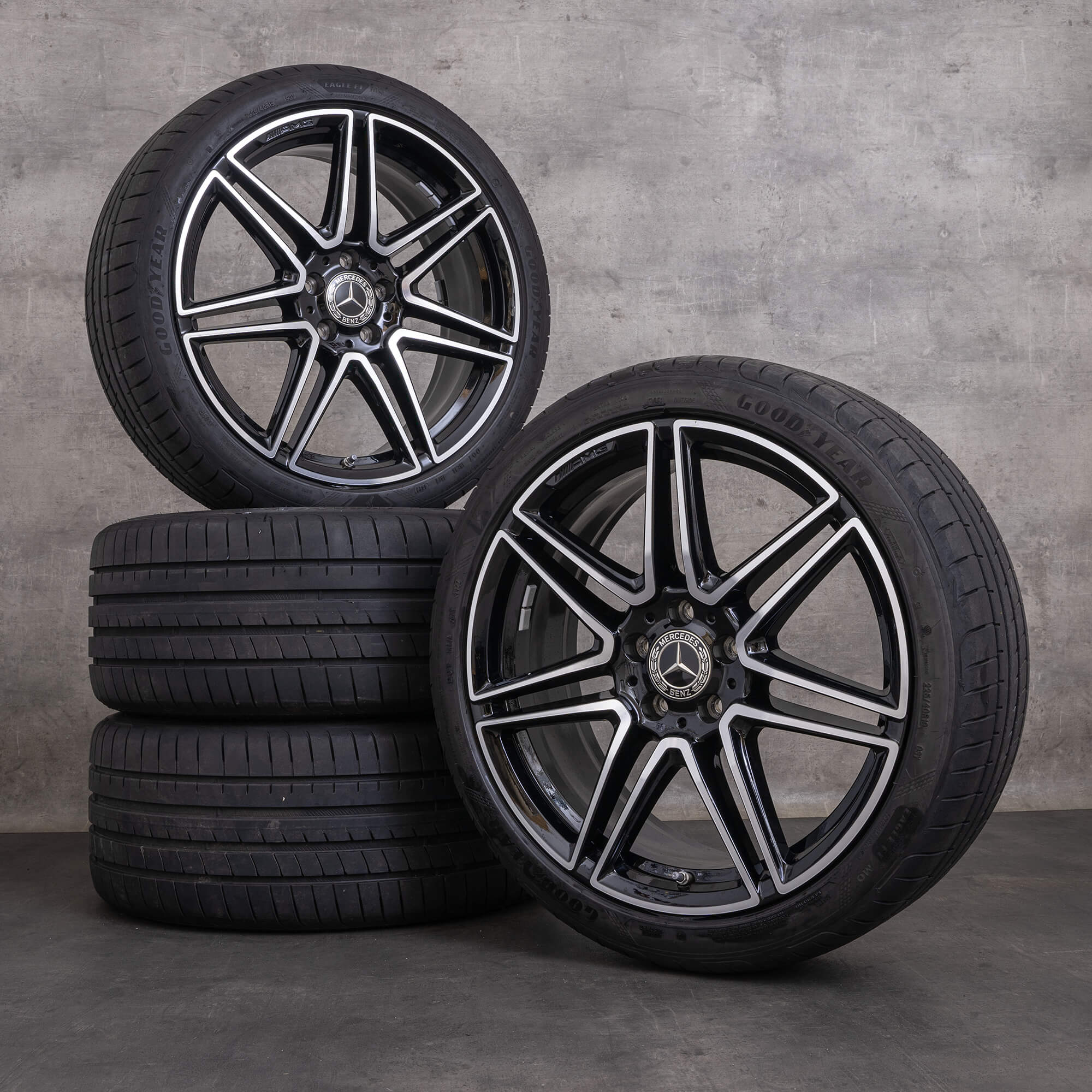 Oem Mercedes Benz Classe C AMG Jantes 19 pouces W206 S206 Roues été A2064018000 A2064018100 noir brillant