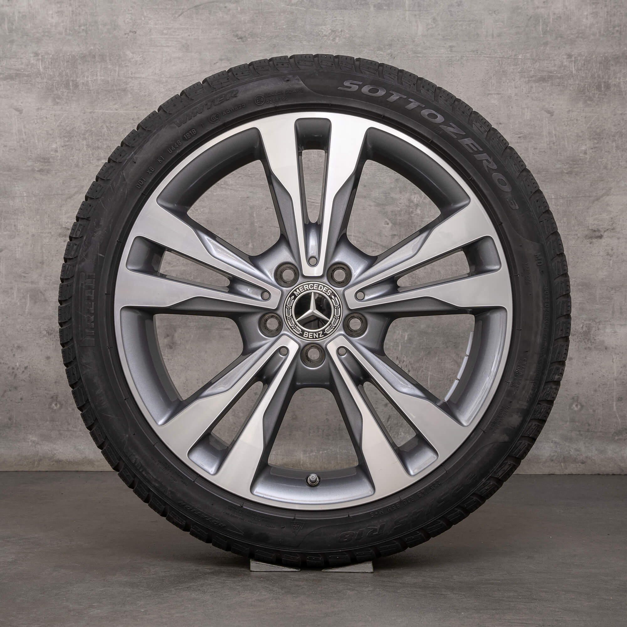 Jantes de inverno genuínas Mercedes Benz Classe C 18 polegadas W205 S205 C205 A205 jantes A2054012802 himalaia cinzento brilhante torneado