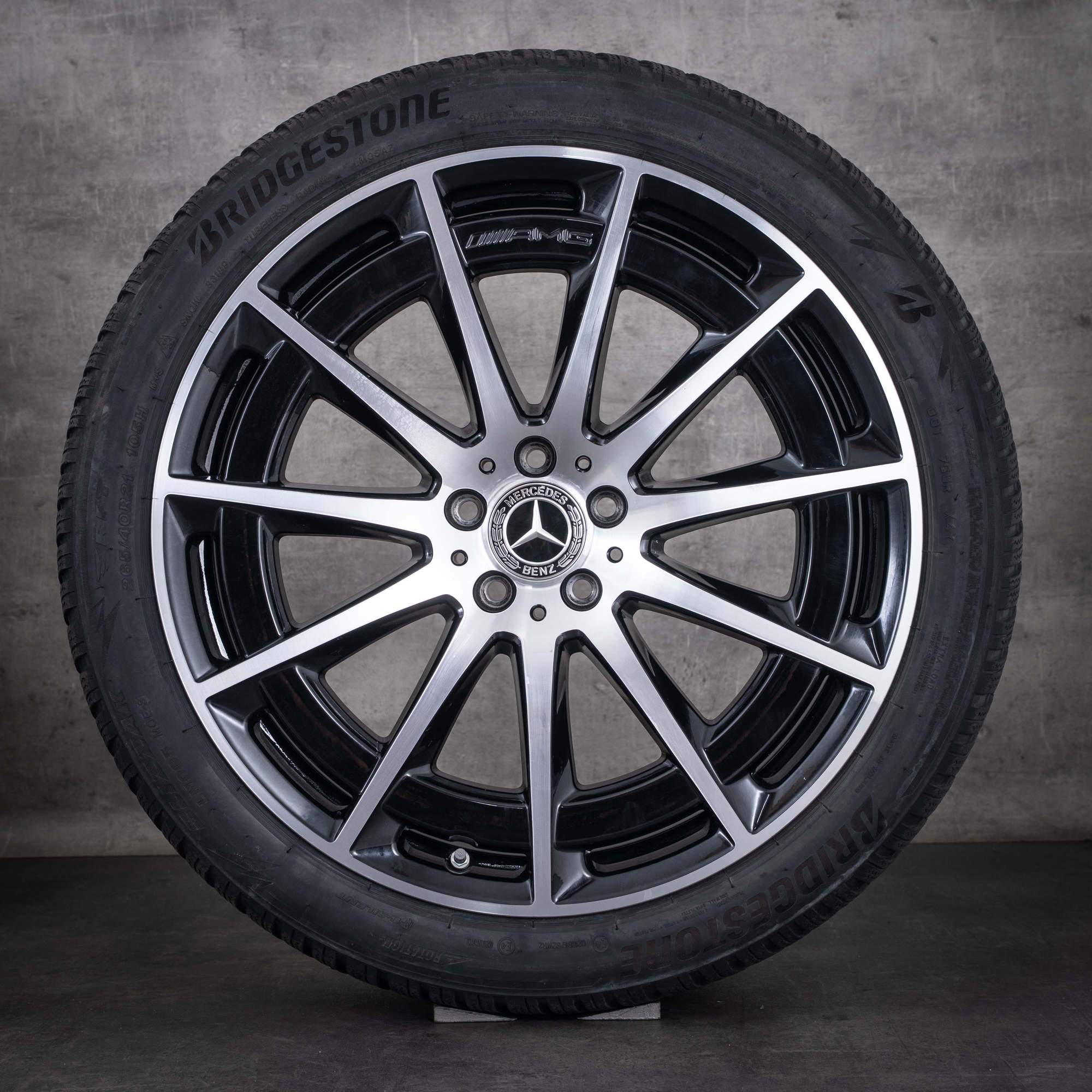 Original Mercedes Benz EQS & 53 AMG Felgen 21 Zoll 4Matic V297 Sommerräder A2974011400 schwarz glanzgdreht