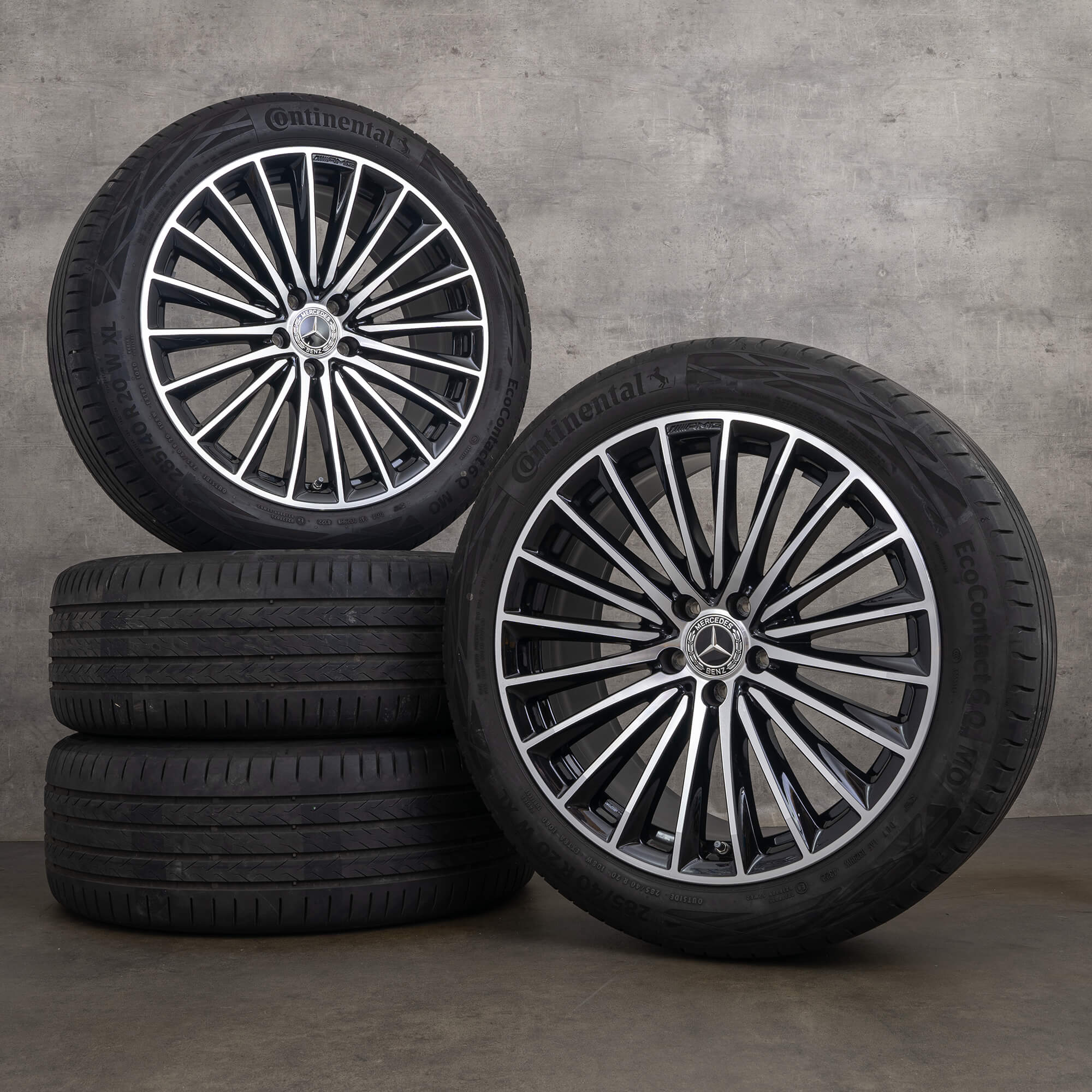Ægte Mercedes Benz GLC AMG hjul 20 tommer X254 C254 sommerhjul A2544010800 A2544010900 sort blank drejet NYT