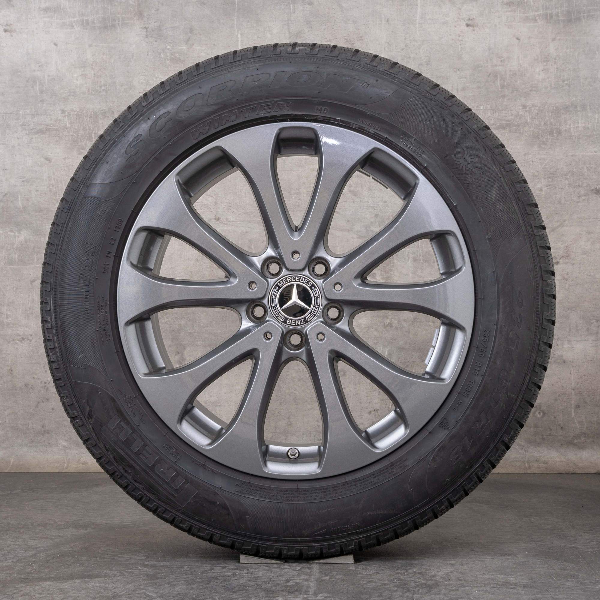 Oryginalne koła zimowe Mercedes Benz GLC 18 cali X253 C253 Felgi A2534011500 himalaya szary błyszczący