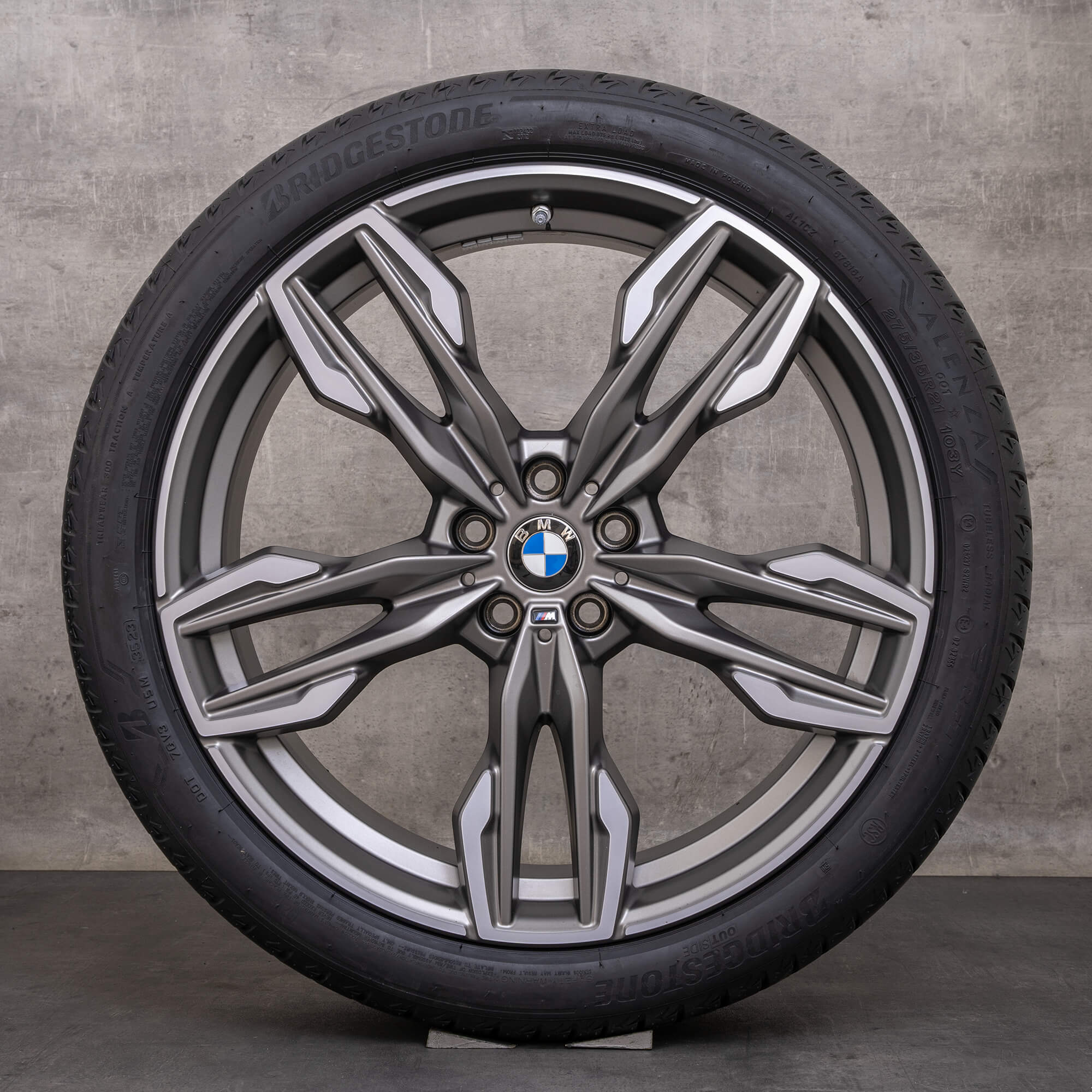 Originele BMW X3 X4 velgen 21 inch G01 G02 zomerwielen styling 718 M 8053455 8053456 titanium mat glanzend gedraaid