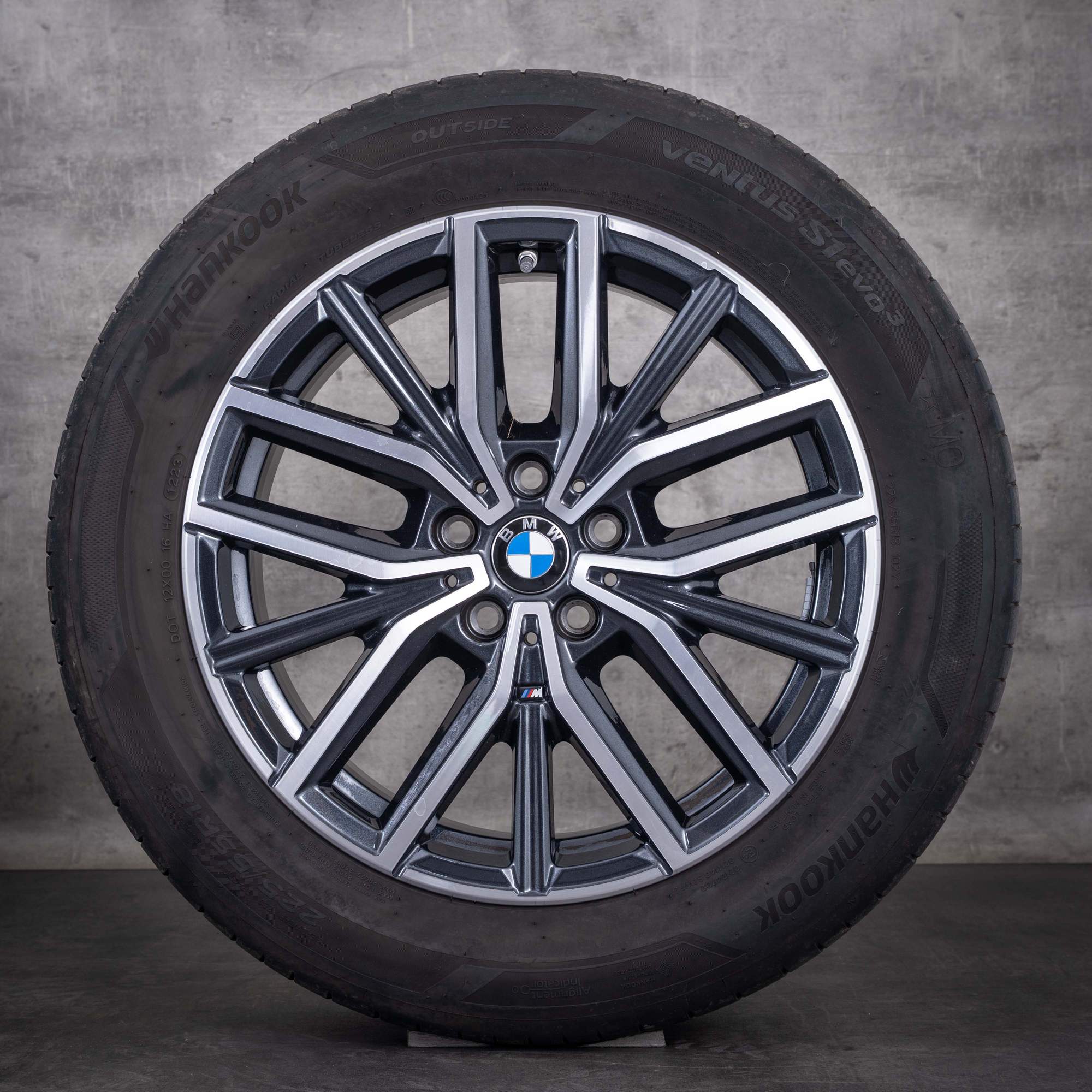 Original BMW X1 iX1 X2 iX2 Felgen 18 Zoll U11 U10 Sommerräder Styling 838 M 6891179 midnight grey glanzgedreht