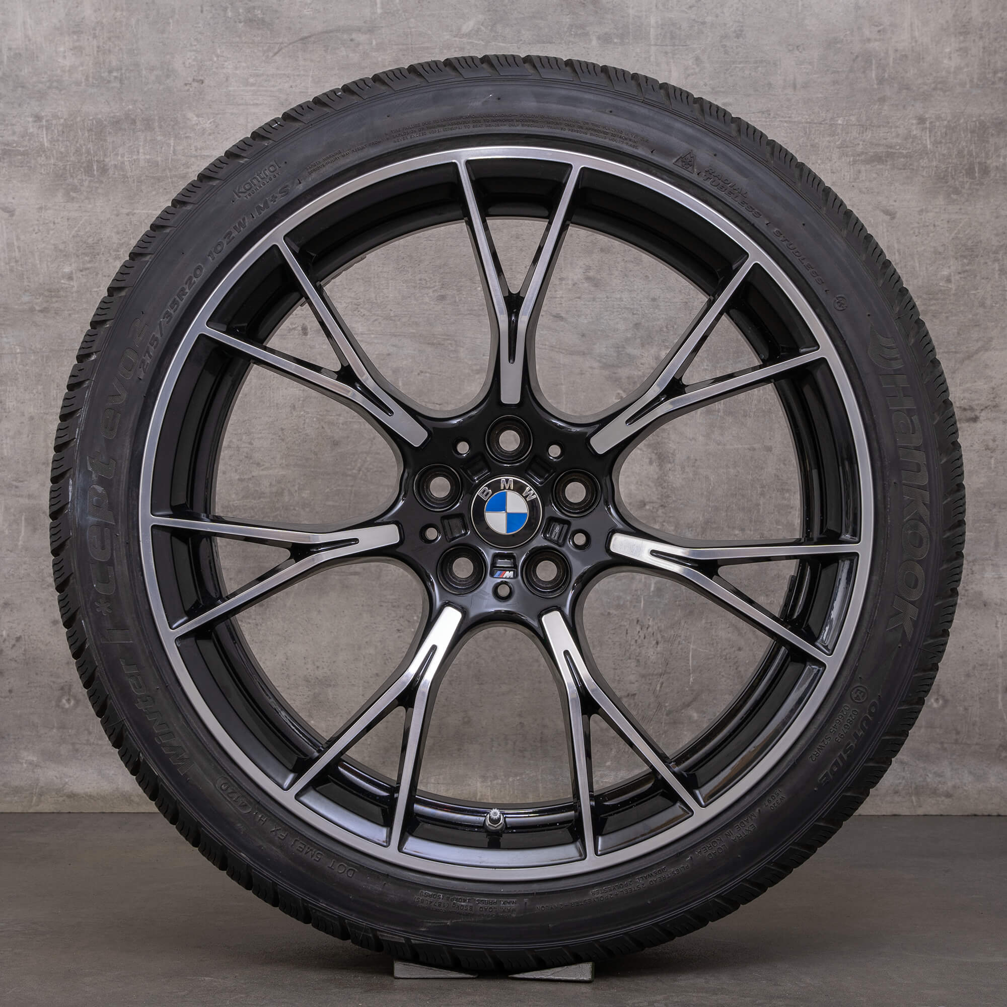 Jantes de inverno BMW M5 M8 originais 20 polegadas F90 F91 F92 F93 jantes estilo 789 M 8073849 8073850 preto brilhante torneado