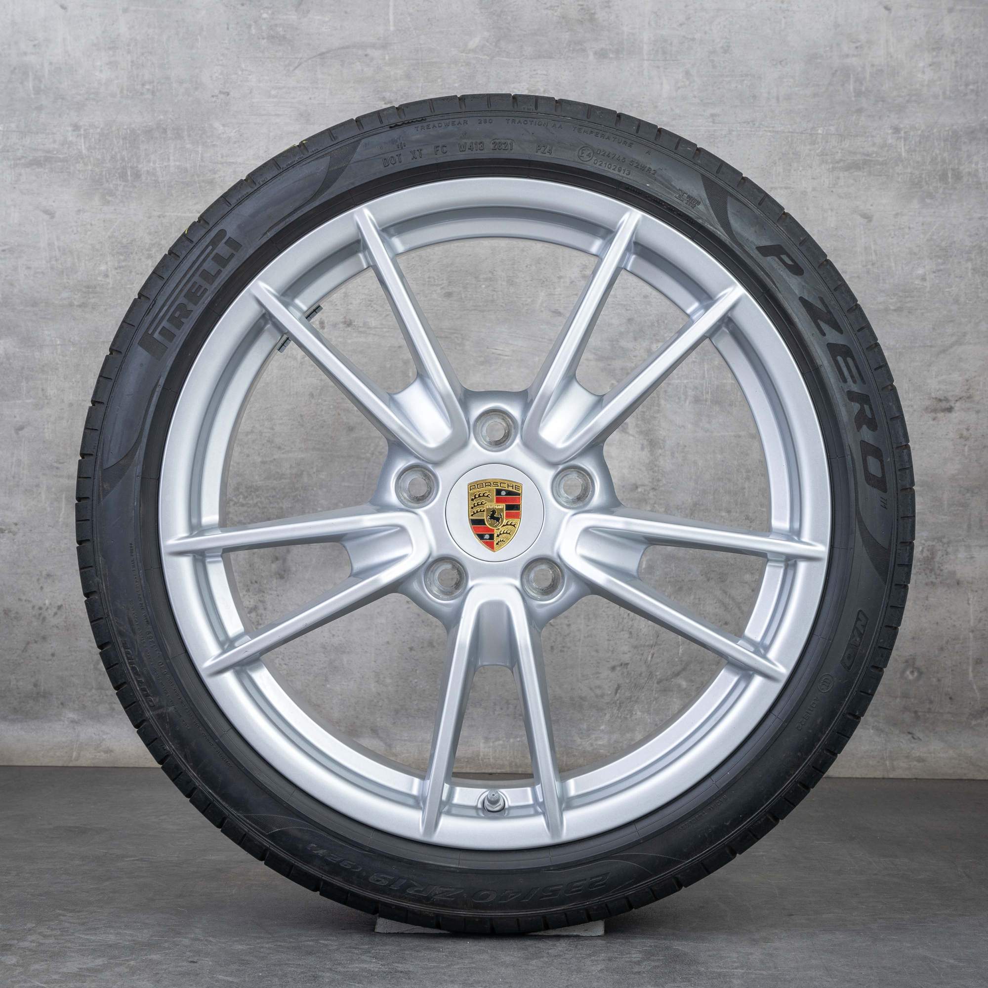 Alkuperäiset Porsche 992 I Carrera vanteet 19 20 tuuman kesäpyörät 992601025 992601025A hopea kiiltävä