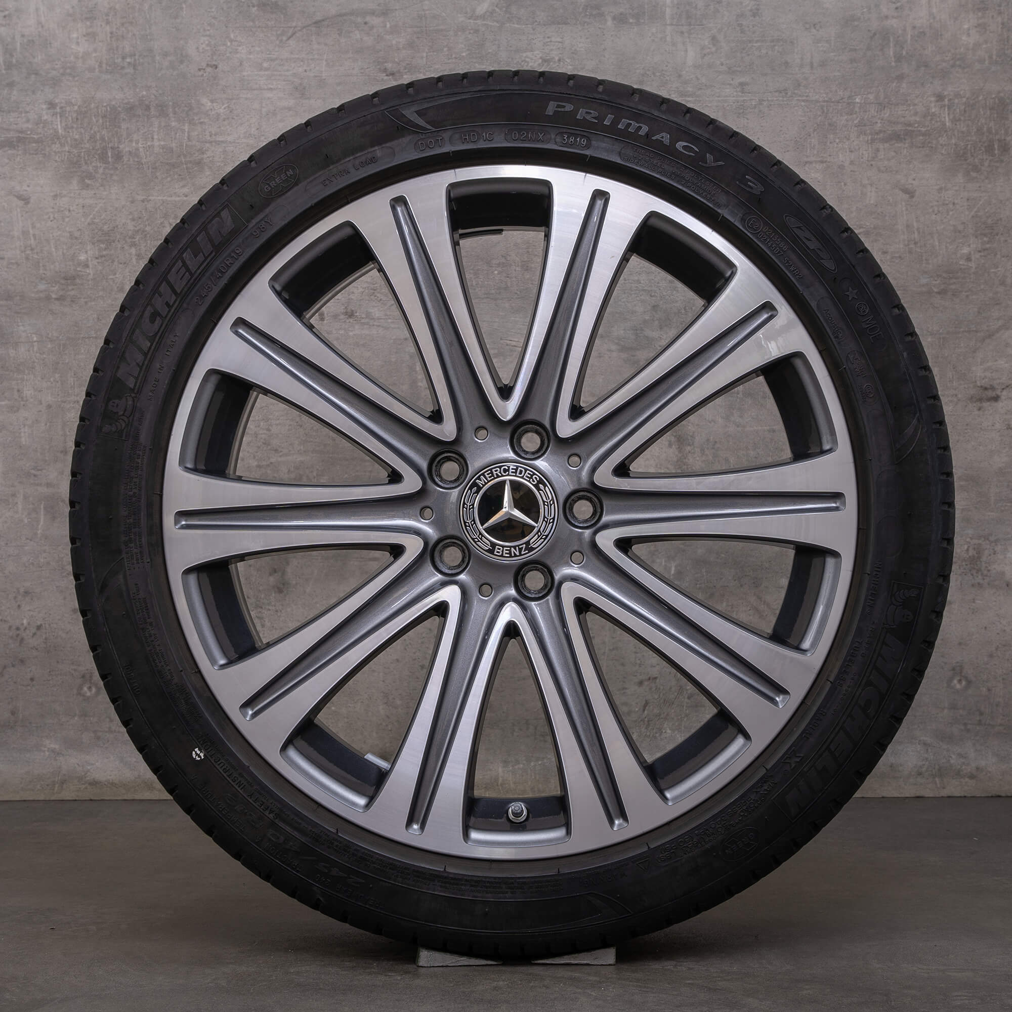 Llantas originales Mercedes Benz Clase E de 19 pulgadas W213 S213 C238 A238 llantas verano A2134010500 A2134010600 gris himalaya torneado brillante