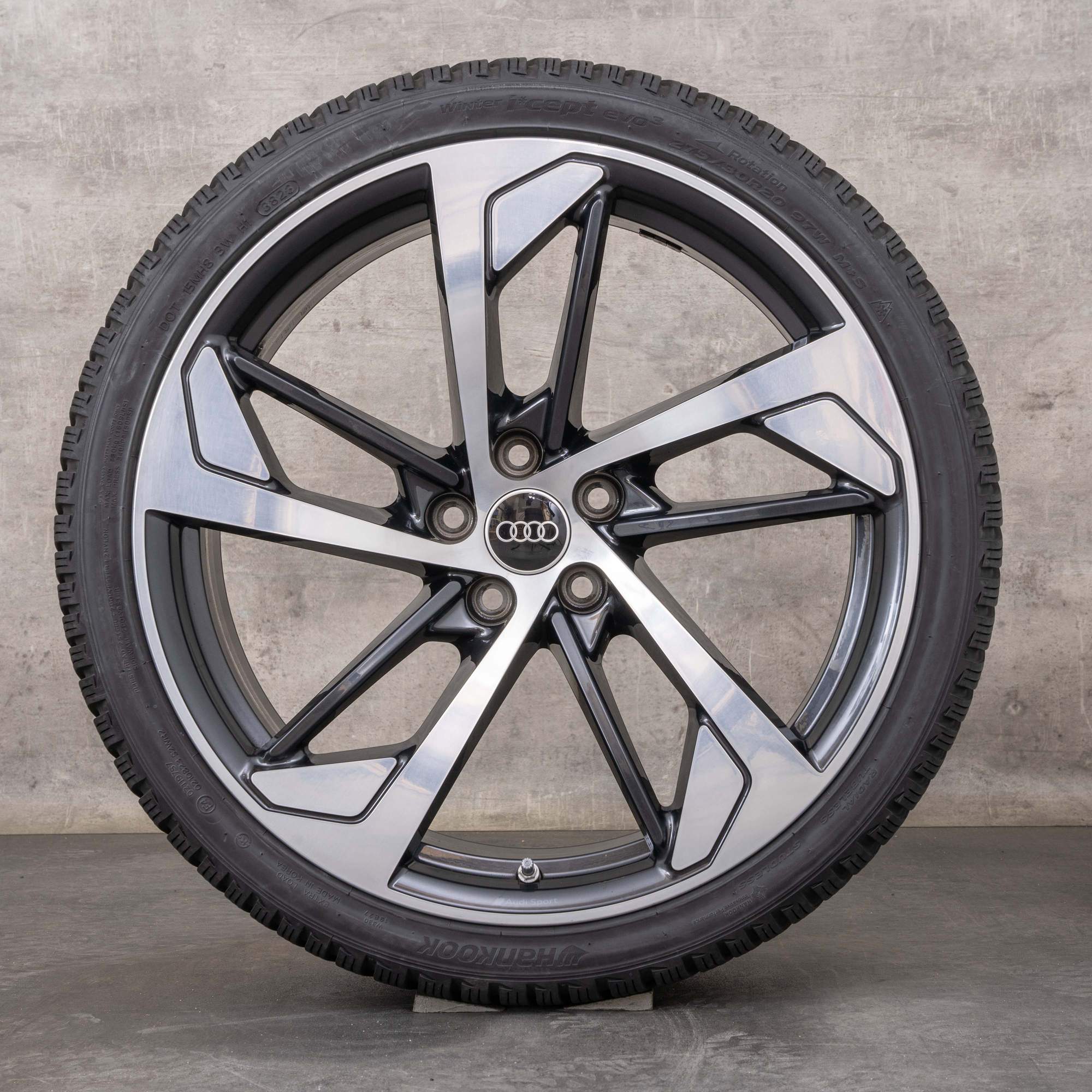 Jante originale Audi RS4 RS5 20 inch 8W B8 B9 Anvelope de vară 8W0601025CL negru Lucios
