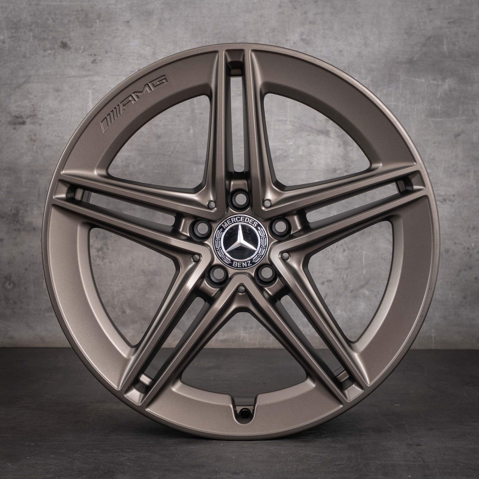 Jante originale Mercedes-Benz Clasa C C63 & S AMG de 19 inci W205 S205 A2054010501 A2054010601 bronz mat