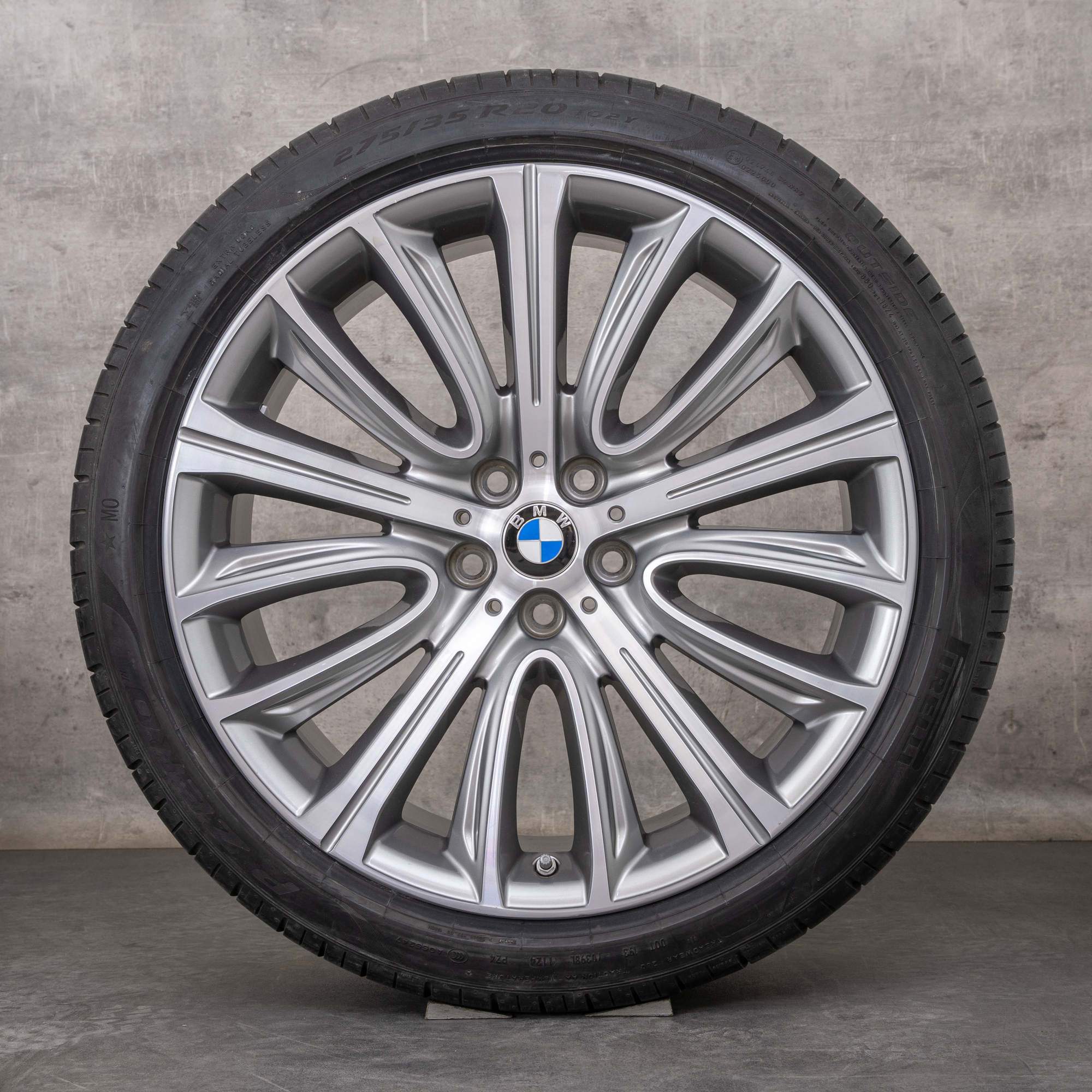 Oryginalne felgi BMW serii 7 6 20 cali G11 G12 G32 koła letnie 6863110 6863111 stylizacja V-spoke 628 ferric grey polerowane